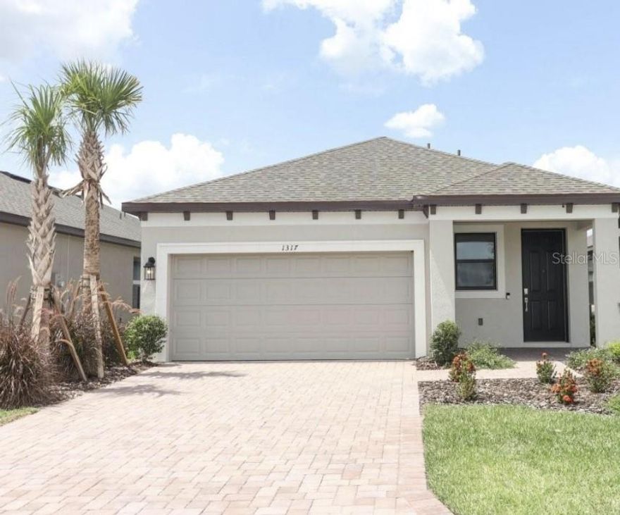 Ready Now. Quick close available. Welcome to the Salina Plan. This perfectly sized home features an open kitchen, family room, and formal dining area that comfortably accommodates all your guests. The spacious island kitchen, complete with built-in appliances, offers plenty of room to move. With direct access to the covered lanai, the indoor/outdoor space flows seamlessly into the beautifully landscaped backyard. The owner’s suite, lined with a wall of windows, is bathed in natural light. The owner's bath is smartly designed with a shower, dual vanities, and ample cabinet storage. The Salina also includes a guest bedroom and bath, a charming owner’s entry, and a convenient laundry room, ensuring you feel right at home. Design highlights include: Crown molding in kitchen, upgraded cabinets, countertops & flooring throughout.