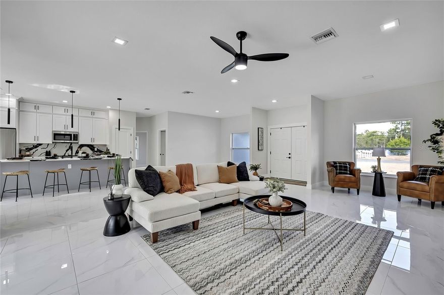 This beauty custom-desined property seats in a private 0.93 acre lot. This property features 3 bedrooms and 2 bathrooms,  with total living of 2, 656 sqft of bright living areas , with custom cabinetry and quartz countertops, on a large island. The primary bedroom  includes  2 walking closets and dual vanities as well as spacious shower with double shower heads. Step outside to an spacious backyard for a future pool or outdoor kitchen. The property is about 10 minutes from Weeki Whachee Spring Park but , also 10 minutes from top-rated schools , shopping and dining. Appraisal report copy of the appraisal report is available upon request