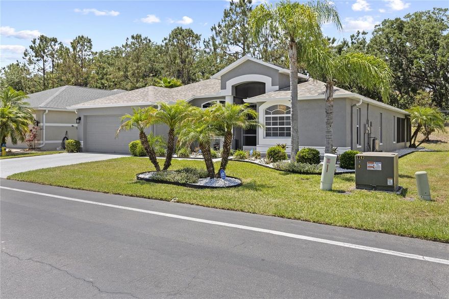 Beautifully Updated Home in Tampa Bay Golf & Country Club is MOVE-IN Ready! Step into style and comfort in this
meticulously maintained 3-bedroom, 2-bath home located in this highly sought-after 55+ gated community, it IS a
MUST SEE! With nearly 1,900 square feet of living space, this elegant home is packed with upgrades and designed for
easy, resort-style living. From the moment you arrive, you’ll notice fantastic curb appeal with fresh landscaping in both
the front and back, newer exterior paint, gutters, a newer garage door opener, and a welcoming screened, double-door
entry. Inside, you'll find high ceilings, crown molding, newer luxury vinyl flooring throughout, and beautifully updated
interior paint. Kitchen is the HUB of the home and boasts a mitered bay window overlooking enclosed Florida room with
private backyard beyond. The formal living and dining areas offer plenty of space for entertaining, while the remodeled
kitchen features stainless steel appliances, repainted cabinets, granite countertops, a breakfast bar and nook, newer
faucet, and a custom walk in pantry with wooden shelves! The kitchen opens to a spacious family room, perfect for
relaxing or gathering with guests. Both bathrooms have been tastefully remodeled, and most lighting and fans have
been updated. The home also includes hurricane-tinted windows, window treatments, an ADT security system, 2021 AC
and a ROOF that was replaced in 2022. The indoor laundry room includes the spacious pantry, storage cabinets, utility
sink, and washer/dryer. One of the standout features is the expanded Florida room with pavered flooring, offering a
peaceful wooded view—ideal for entertaining or enjoying your morning coffee on the back open patio with birds chirping
in this natural setting! Living in Tampa Bay Golf & Country Club means enjoying a vibrant community with resident
owned amenities such as a clubhouse, banquet facilities, full service restaurant, bar & grill, resort style and free form
pool, state of the art fitness center, pickleball, tennis, dog parks, clubs, onsite entertainment, and travel excursions.
Located just north of Wesley Chapel in the newly developed San Antonio area, with easy access to major highways to
Orlando, Ocala, Tampa, Airports and the Beaches! Available for Immediate Occupancy.  Don’t miss your opportunity to make this upgraded showplace your next place to call home... CALL today!