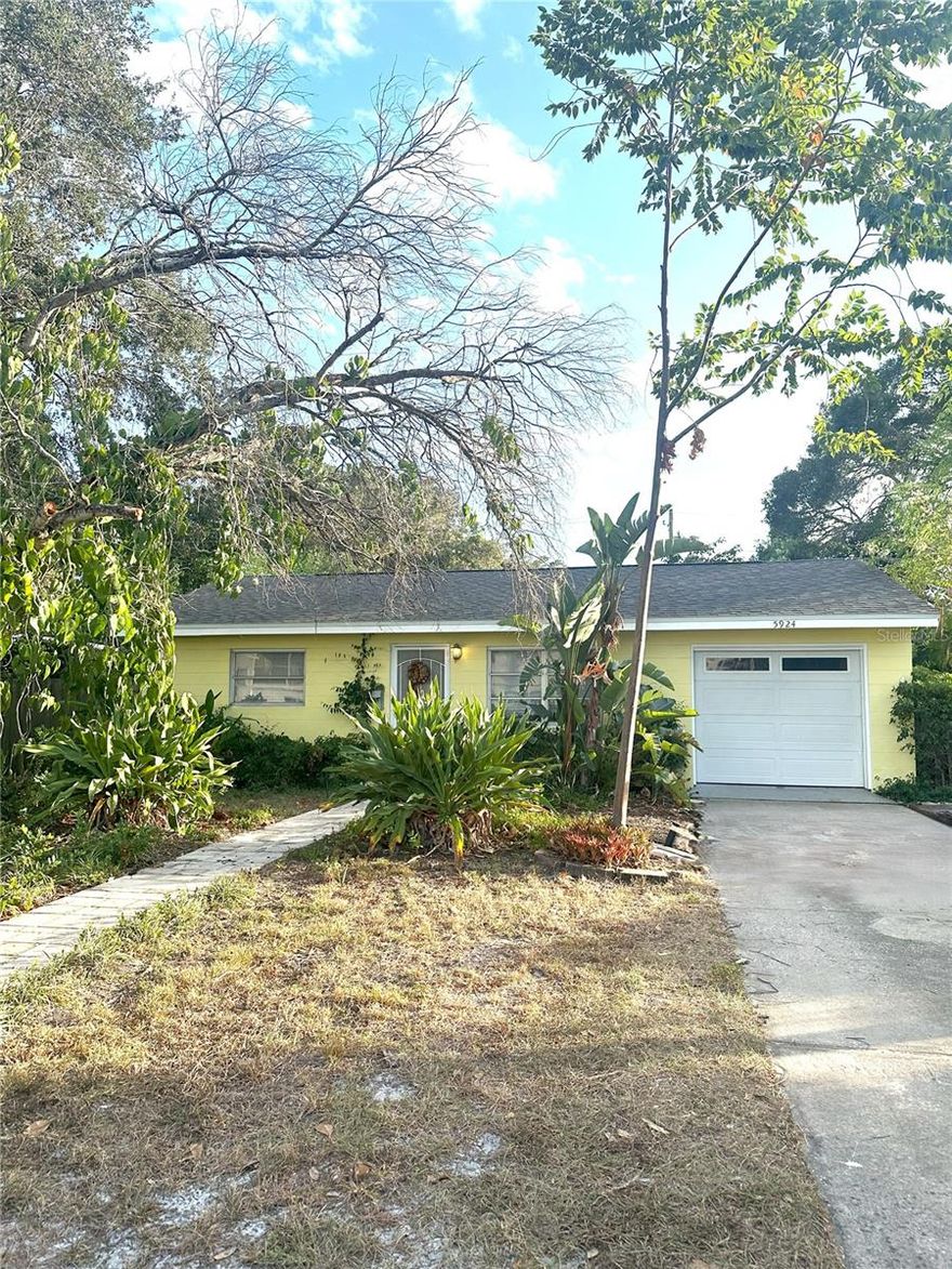 Welcome to your charming St. Petersburg retreat! This delightful 2-bedroom, 1-bath home with a 1-car garage features vibrant gardens filled with blooming flowers and fruit trees, perfect for morning coffee or relaxing by the above-ground pool. Ideally located just 10 minutes from award-winning beaches and downtown, with quick highway access to Tampa, this home combines convenience and lifestyle. Enjoy an ultra-walkable neighborhood with brick streets, two serene lakes, and a lively park nearby. In-unit laundry, immediate availability, and first plus security deposit required.