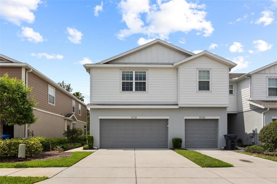 Welcome to 8738 Turnstone Haven Place - a beautifully upgraded corner-unit residence in a gated Tampa community offering space, functionality, and convenience. This 3-bedroom, 2.5-bath home with a 2-car garage features a versatile open layout with upgraded laminate flooring throughout the living areas and bedrooms, a spacious loft ideal for a secondary living space, office, or flex area, and direct access to I-75 for an easy commute.

Designed with functionality in mind, this home includes custom-built storage solutions throughout, including professionally designed closet systems in every closet, an upgraded pantry storage layout, and custom garage organization for maximum efficiency. The garage also includes a dedicated home gym setup with weights, and Epoxy flooring creating the perfect private fitness space.

The primary suite offers a spacious retreat with dual vanities, a walk-in shower, and plumbing already in place for a future soaking tub installation for added value and customization potential.

Additional upgrades include a brand-new roof, fresh exterior paint, smart lighting features, and a hardwired sound system in the living room for seamless entertaining.

Enjoy peaceful views overlooking the community pool, with added access to neighboring community amenities and pool features. Low HOA fees add exceptional value by covering water, sewer, trash, gated access, and community maintenance.

Offered partially or fully furnished depending on buyer preference, this move-in-ready home combines upgraded living, low-maintenance ownership, and an unbeatable location just minutes from shopping, dining, and major highway access.