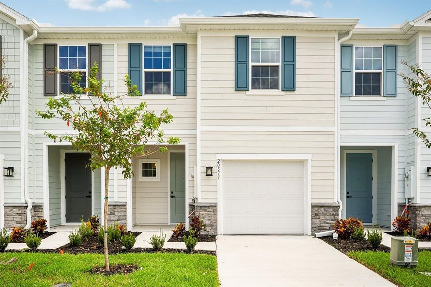 AVAILABLE FOR IMMEDIATE OCCUPANCY! Experience modern living at its finest in this brand-new 3-bedroom, 2.5-bath, 1-car garage townhome located in the sought-after Timbergrove community. This light and bright home features an open-concept floor plan with tile flooring throughout the main living areas and carpet upstairs for added comfort. The modern kitchen is a showstopper, featuring 42-inch white shaker cabinetry, granite countertops, stainless steel appliances, and a spacious pantry. The primary suite offers two separate walk-in closets and a luxurious en-suite bath with dual sinks, quartz countertops, and a large walk-in shower. Enjoy the convenience of an upstairs laundry room complete with a washer and dryer. With easy access to US-41, SR-54, I-75, and the Veterans Expressway, commuting is a breeze. Don’t miss your opportunity to make this beautiful new townhome your next home—schedule your showing today!