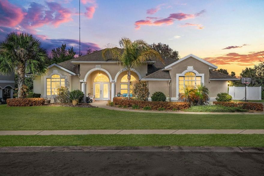 A Perfect Florida Lifestyle home located in the beautiful Debary Golf & Country Club community. This gorgeous 4-bedroom, 3-bathroom pool home combines the perfect blend of elegance and casual comfort, nestled on a spacious lot. As you enter through the leaded glass double doors, you'll be greeted by the grand foyer which leads you into the open-concept formal living area. To the left is the oversized Master suite. The Primary suite is a serene retreat, complete with a luxurious bathroom that includes a custom designed walk-in shower, double vanities and right outside the bathroom is a large walk-in closet. Two additional bedrooms are located to the right of the living/dining room with a Jack and Jill en-suit bath. The bed and baths were designed to be in separate locations within the home, offering privacy to family or guests. A little further in you will get to your updated, oversized kitchen with features including maple cabinetry, a center island, spacious pantry, and top-of-the-line, New Stainless appliances. The kitchen overlooks the sunlit family room which is flooded with large windows letting in lots of natural lighting and a gas fireplace creating an inviting cozy atmosphere. Adjacent to the family room is the fourth bedroom and third bath as well as a separate door which allows easy access to the pool/backyard. You can also access your backyard oasis through the sliding glass doors off of the family room. The impressive outdoor space features an oversized covered and screened-in patio leading to your swimming pool and spa. The backyard oasis also includes a summer kitchen with a custom built-in outdoor grill allowing you to enjoy the Florida sunshine lifestyle.
This is a move-in ready home with AMAZING options including high-ceilings, crown molding throughout, a NEW Generac 22kw generator, a 2-car side entry garage and a HEATED POOL so you can enjoy your pool year-round while entertaining and relaxing in the pool. The DeBary Golf course community offers an array of available amenities and membership opportunities including a championship golf course, tennis courts, workout facilities and a clubhouse with amazing dining. Conveniently and quick access to I-4, shopping, restaurants, medical facilities, hospital, the Sun rail Station, St John's public boat ramp, biking trails and parks as well as top-rated schools.