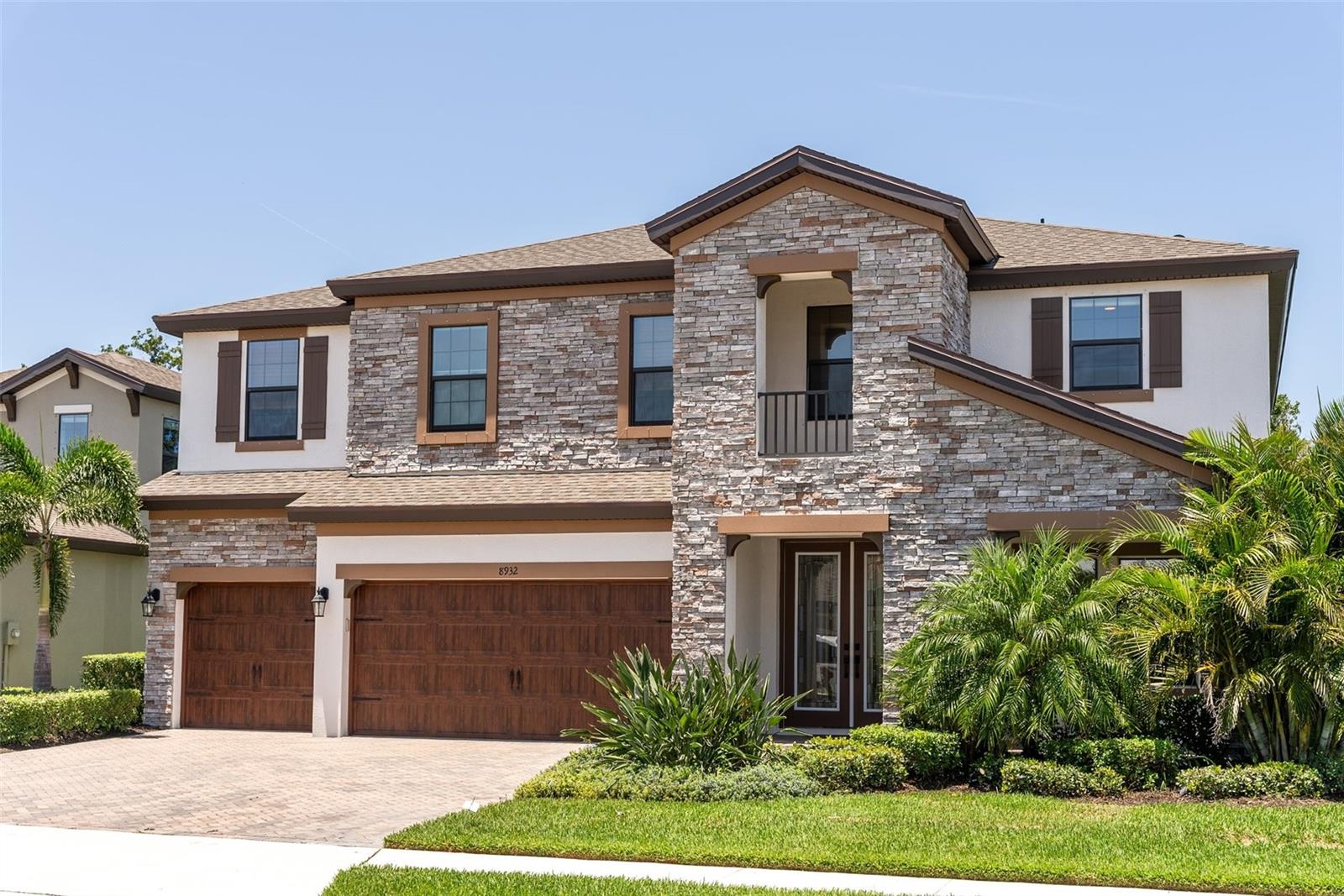Preserve Lot with Private Pool | Luxury 5BR + Office | 3,545 Sq Ft in Premier Community. Welcome to your Florida sanctuary, where timeless design meets resort-style living. This stunning 5-bedroom plus office, 4-bathroom home offers 3,545 square feet of beautifully upgraded space, complete with a private pool and peaceful preserve views with no rear neighbors.
Set on a premium lot, this home features exceptional curb appeal with stone accents, lush landscaping, and a grand entryway. Inside, enjoy soaring ceilings, abundant natural light, and an open-concept design that seamlessly blends elegance and comfort.
The heart of the home is the gourmet kitchen, featuring quartz countertops, a large island with bar and table seating, custom cabinetry, a walk-in pantry, and stainless steel appliances, perfect for entertaining or everyday living.
A dedicated home office with French doors offers privacy and flexibility. The spacious owner’s suite includes a spa-inspired bathroom with a soaking tub, dual vanities, a glass-enclosed shower, and walk-in closets. Upstairs, a large bonus loft provides flexible space for a media room, game room, or second living area.
Step outside to your backyard retreat with a resort-style pool, covered lanai, and tranquil preserve backdrop, offering year-round enjoyment and rare privacy.
Located in one of Parrish’s most amenity-rich communities, enjoy access to a fitness center, pickleball courts, soccer fields, playgrounds, fire pits, game lounges, a co-working café, and scenic walking and biking trails.
Just minutes from I-75, top-rated schools, shopping, dining, and Florida’s award-winning Gulf Coast beaches, this home offers the best of location, lifestyle, and luxury. Schedule your private showing today.