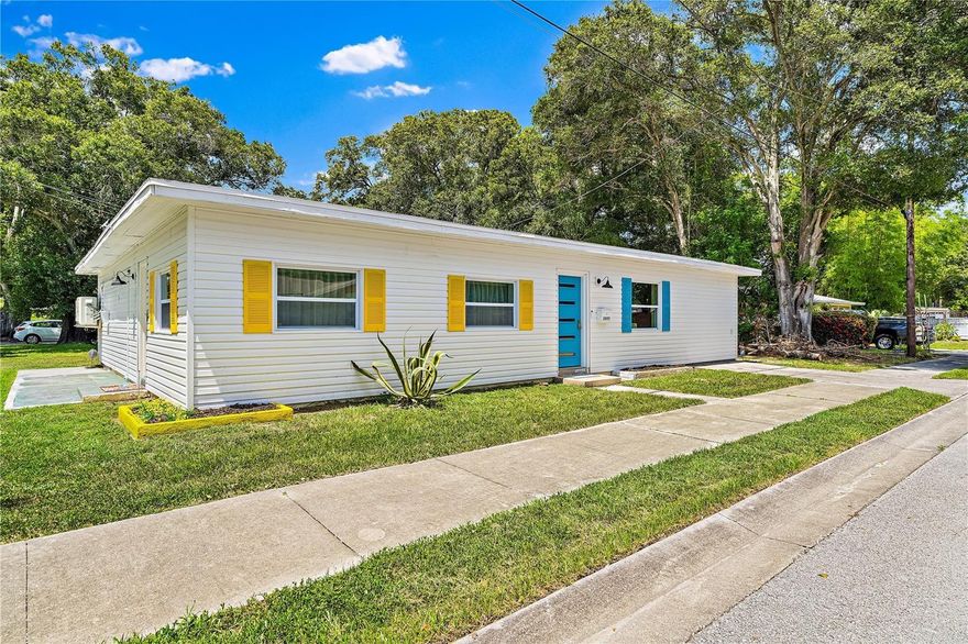 Welcome to a charming duplex that presents an exceptional opportunity in the heart of Pinellas Park! This fully completed property, built in 1953, offers a combination of classic charm and modern conveniences. Nestled on a 0.16-acre corner lot, this home is surrounded by paved streets, providing easy access and a welcoming presence.

This duplex consists of two separate units, each thoughtfully designed for comfortable living. The first unit spans 840 square feet, while the second unit offers 760 square feet, making them both generously sized. Each unit features two bedrooms and one bathroom, ensuring ample space for residents. The interiors have been upgraded with luxury vinyl flooring, offering a sleek and modern touch while maintaining durability and easy maintenance. Large impact glass/storm windows allow natural light to stream in, creating a bright and airy atmosphere while enhancing energy efficiency and storm protection.

Comfort is key in this home, with mini-split units providing customizable climate control. Ceiling fans further enhance the comfort of each living space. The duplex comes equipped with a variety of high-quality appliances, including a cooktop, dishwasher, disposal, dryer, electric water heater, exhaust fan, microwave, range, and washer. With these conveniences, daily living is effortless and enjoyable.

The exterior of the home is constructed with a mix of block and vinyl siding, offering a sturdy and low-maintenance design. The shingle roof adds to the home’s classic aesthetic while providing long-term durability. A driveway and on-street parking make it easy for residents and guests to park conveniently. Outdoor lighting enhances security and ambiance, while a private mailbox adds a touch of personal convenience.

For those who value connectivity, this property is equipped with essential utilities, including cable availability, electricity, public sewer, and water connections. The duplex is individually metered, allowing for efficient management of utilities. A security system is also in place, adding an extra layer of peace of mind.

Though there is no pool on the property, the spacious lot offers potential for outdoor enhancements, whether it’s creating a garden oasis or adding recreational space. The slab foundation ensures a solid structure, and the asphalt road leading to the property provides smooth access.

A pet-friendly environment, this home welcomes both cats and dogs, making it an excellent option for animal lovers.

With no HOA fees or community association restrictions, residents have the freedom to enjoy their property without additional financial obligations. Whether you're looking for an investment opportunity, a multi-generational living arrangement, or a primary residence with rental income potential, this duplex offers a compelling blend of comfort, functionality, and location.

Come explore the possibilities and experience all that this remarkable property has to offer! NO FLOOD ZONE! HIGH AND DRY!
