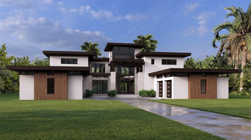 Under Construction. In the gated community of Odessa Preserve, The Milan delivers over 9,000 square feet of refined indoor-outdoor living across two levels. With two primary suites and expansive common spaces, this residence is thoughtfully designed for multigenerational comfort, entertaining and daily elegance. The entryway opens to a soaring two-story foyer with architectural sightlines that lead to the heart of the home, a central great room with formal dining and flanked by a den and dedicated playroom. A chef's kitchen and adjacent prep kitchen provide visual appeal and utility, while the rear lanai and cabana extend the living experience outdoors with covered lounging, a full summer kitchen and resort-style pool and spa. The first floor hosts a guest or secondary primary suite with direct lanai access, while the upper level features an additional primary suite with private balcony, dual vanities, soaking tub and walk-in shower. Three additional bedrooms with en suites and an optional bonus/theater room round out the second floor, designed to accommodate large or extended households with grace and flexibility. Garage space totals 1,627 square feet across two structures, allowing for up to five vehicles or collectible storage. The Milan is serviced by a whole-house generator and is prewired for security and home automation. Every element, from open-air balconies to climate-controlled wine storage, reflects the thoughtful sophistication Odessa Preserve is known for. Located just three miles from the Veterans Expressway and 20 minutes from Tampa International Airport, this estate pairs timeless design with modern accessibility in a private and prestigious setting.