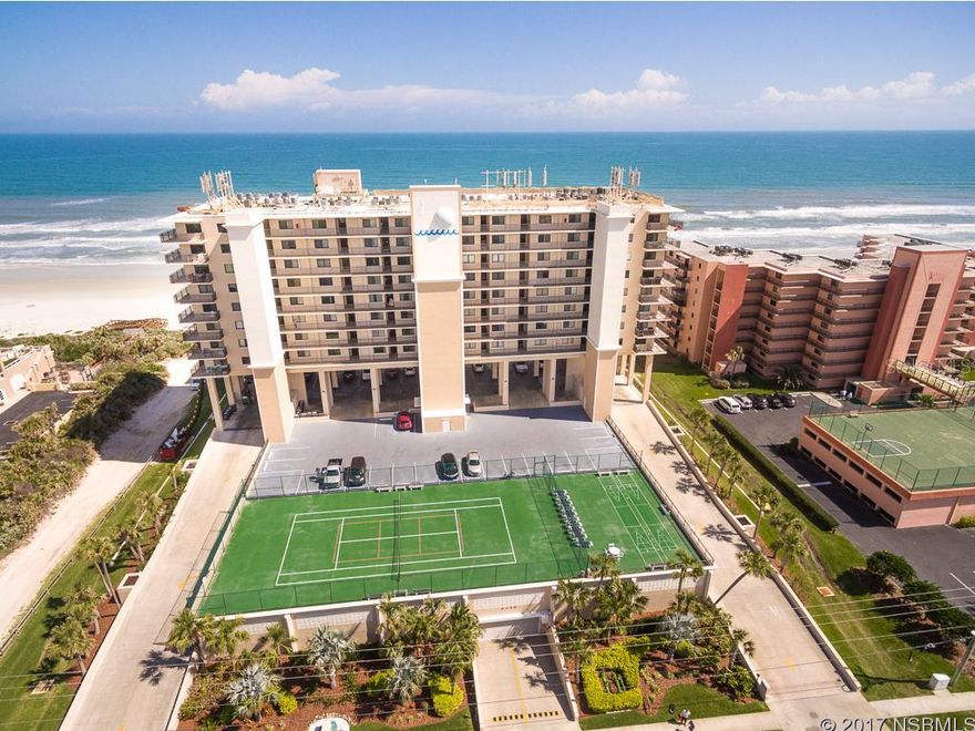 Florida Ocean Living at its Best!  The Moontide is an ocean front condo built in 1984 in the warm sandy beaches of New Smyrna Beach, FL. Unit B107 has 2 spacious bedrooms and two full baths offering 1,385 sq. feet of living area and has beautiful, full direct Ocean views. The 24 foot large balcony gives you access to amazing beach and pool views. The wrap around counters in kitchen make any gourmet chef feel right at home. The condo's hallway and kitchen have tile floors. Carpeting covers the bedrooms and the great room. Ceiling fans provide ample fresh air movement and the washer and dryer are located inside the unit for easy access. Covered parking, fitness center, pool, party room, and ocean front access give this condo the true Florida Beach lifestyle. Unit is furnished. Short term rentals are permitted and the building has an onsite rental management office. All information deemed accurate but not guaranteed. ;LocationDescription: Condo ;Water: City