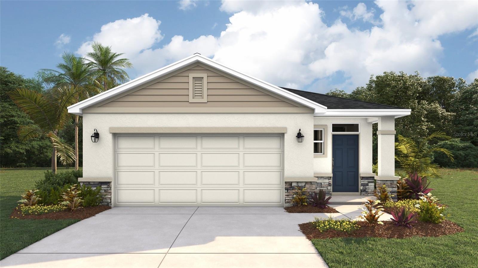 Under Construction. ALL CLOSING COSTS PAID, PAY & SPECIAL INTEREST RATES WITH OUR PREFERRED LENDER NOW UNTIL SEPTEMBER 28TH. A front porch welcomes to you into one-story all concrete block construction home. Designed to optimizes living space with an open concept kitchen that overlooks the versatile great room and large covered lanai. The well-appointed kitchen features an island with bar seating, oversized walk-in pantry and sleek stainless-steel appliances! Bedroom one is located behind the kitchen and has an ensuite bathroom with double vanity and spacious walk-in closet providing substantial storage space. A second bedroom and bath are located at the rear of the home. Just off the great room is the versatile fourth bedroom, perfect to meet your needs. Like all D.R. Horton homes, the Harper includes a Home is Connected smart home technology package which allows you to control your home with your smart device while near or away.