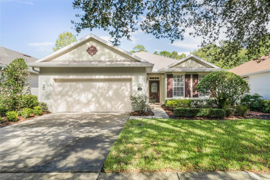 Meticulously maintained 2 bedroom 2 bath home with a Pond & conservation area view within the Victoria Gardens active 55+ neighborhood. The GREAT ROOM layout allows flexibility how to arrange your furniture. The large 11’ x 12’ dining/breakfast area overlooks the spacious backyard & a conservation area. Recent updates include a New Roof in 21’ & gas water heater in 2023. There are numerous personal touches throughout- raised height vanity in master bath, “pocket door” entry providing privacy between bedroom & bathroom, grab bars inside glass enclosed walk-in shower w/ bench seat. Kitchen offers Maple cabinets w/ listello tile backsplash, exterior glass block inserts for additional natural light, quartz countertop & a natural gas range. You will enjoy relaxing on your 14’ x 8’ screen enclosed covered lanai overlooking the natural beauty & a pond. Gutters are around perimeter of home. The oversized garage is 20’ x 24’ that is ideal for a work bench or larger vehicles. Victoria Garden residents have access to their own Private Clubhouse. Association fee includes: total lawn care, cable TV, high speed internet, reclaimed water irrigation and access to all community amenities. Community is within 1 mile of I-4 that offers great access to the east coast beaches, Orlando (40 minutes) and 3 International airports within 1 hour.