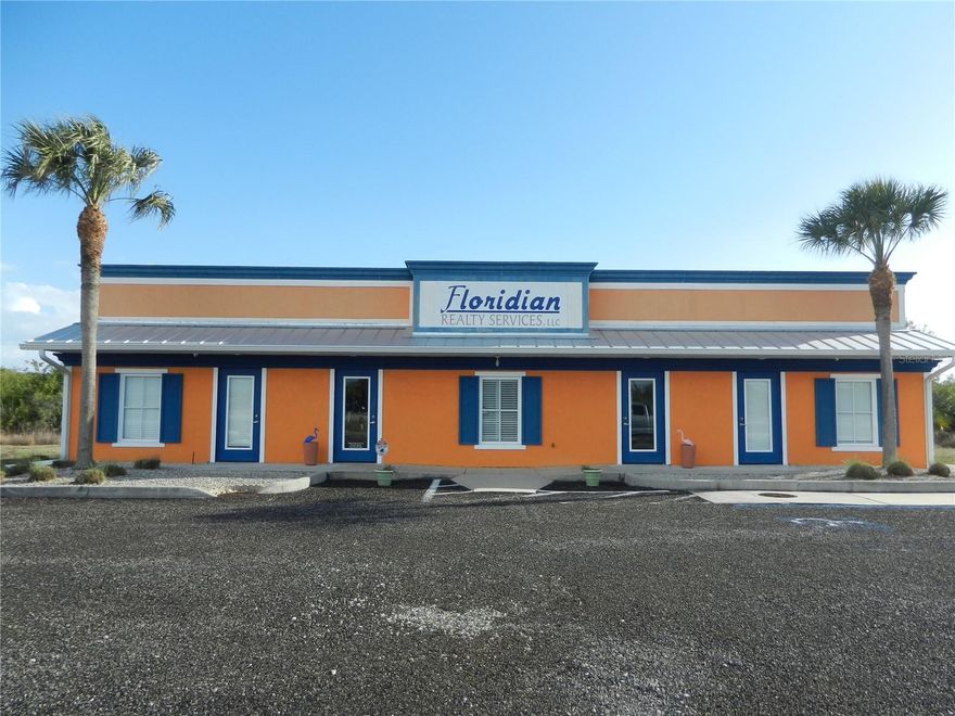 1,950 square foot office building in East Englewood on a 3 lot parcel. (240’ x 125’ with 30,000 square feet) Located in the preferred X flood zone. Fronting on S.R.776 west of Gulf Cove Publix Shopping Center and Home Depot. Also, east of Sunnybrook Blvd intersection. Pre-cast concrete exterior walls, metal roof, impact glass windows/doors, and spray foam attic insulation. Wall signage on the building. Also, a free standing sign at the street with three double sided sections. Storage shed in the back yard. The interior features 10 offices of various sizes. Plus lobby, conference room, break area or file storage area, two restrooms, and equipment closet. Security system, cameras, phone system, and wired internet jacks. With 4 doors out to the front entry walkway, the space can be configured to meet your business needs or to create potential rental income. Partially furnished.