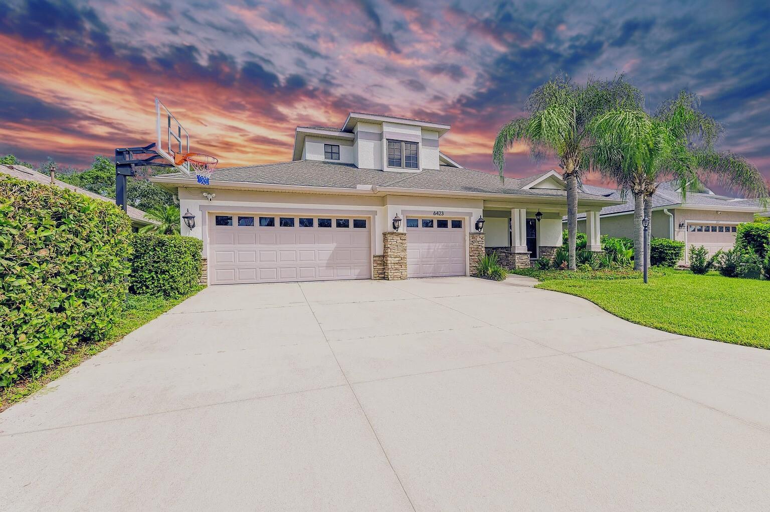 One or more photo(s) has been virtually staged. Stunning Lake View Home with Luxury Upgrades, Hurricane Protection, New Roof & Rare Extended 3 Car Garage with Exceptional Storage. This beautifully upgraded 4-bedroom, 3-bathroom home offers over 2,600 sq ft of refined living space in one of Lakewood Ranch's most sought-after school zones. With a private pool, serene lake views, and an impressive list of luxury features, this property blends high-end living with everyday convenience just in time for the upcoming school year. Inside, enjoy a chef's kitchen featuring leather-finished granite countertops, a marble backsplash, LG gas range with double oven and convection, an extra-wide sink, spacious island, and ample cabinet storage. The open layout is complemented by upgraded lighting throughout, custom closet systems with built-in drawers and shelves, Hunter Douglas electric blinds, and two new high-efficiency AC units. The main-level primary suite offers a spa-style bathroom with a double walk-in shower and direct access to the pool and lanai. Upstairs, a flexible loft with a full bath is perfect for a home office, media room, or guest suite.
This home is ready with a new roof (October 2024), impact-resistant windows, and a Ring security system with three cameras, providing peace of mind year-round. Additional features include designer lighting, a new sprinkler system, fresh exterior paint and interior paint, a primary bath renovation, kitchen renovation and appliances, Bluetooth-enabled bathroom fans, a high-efficiency Samsung washer and dryer, and a new garage door spring. The water heater was replaced in 2020, ensuring efficient, reliable service.
A standout feature is the three-car extended-depth garage, outfitted with overhead storage shelves, Gladiator wall racks, and attic space—ideal for organized, secure storage of tools, gear, or seasonal items. Enjoy Florida's outdoor lifestyle in the private screened lanai with a pool and tranquil lake views—perfect for entertaining or unwinding after a long day. With top-rated schools, thoughtful upgrades, and exceptional attention to detail, this home truly offers the best of Lakewood Ranch living.