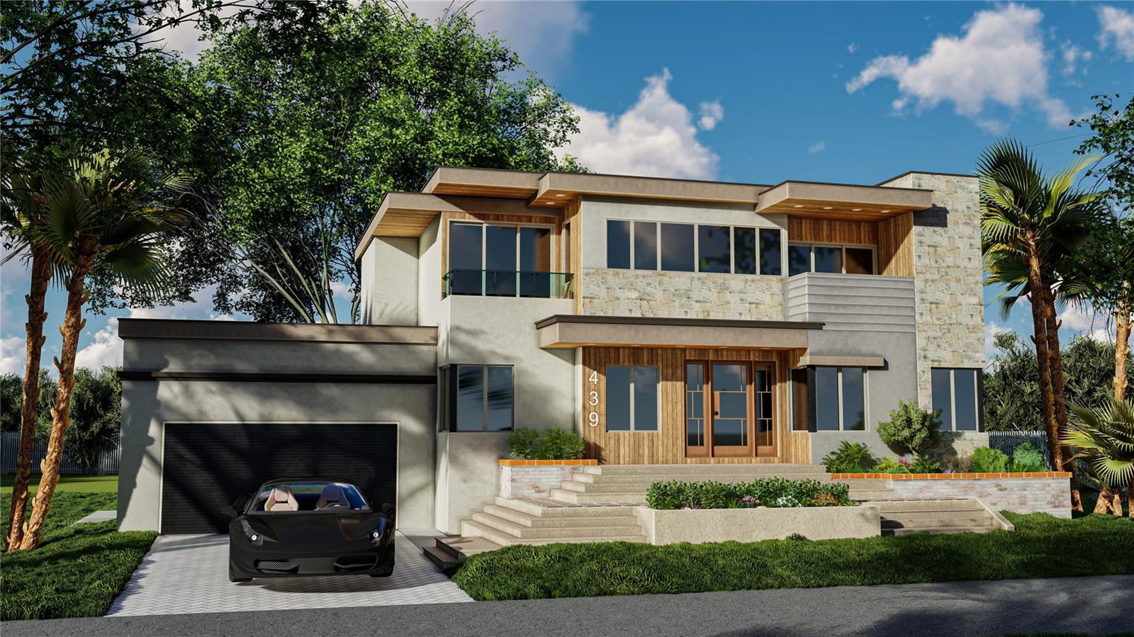 Under Construction. 439 Madison presents an extraordinary opportunity to own a luxury new construction residence where architectural integrity meets refined modern living. This home is currently available in pre-construction for the discerning buyer. Thoughtfully designed with an unwavering commitment to quality, this home's proposed features include an elegant exterior palette of sand-finished HardiPlank siding, impact-rated insulated windows, an 8’ stained fiberglass front door, wood tongue-and-groove ceilings, a paver-lined driveway, lanai and lush professional landscaping fully irrigated.
The private pool and spa, complete with sunshelf and heater, create an inviting outdoor oasis, while inside, wide-plank wood flooring flows through the living areas, complemented by porcelain tile in all baths and custom closets.
The chef’s kitchen is a masterpiece of form and function, with custom cabinetry featuring dovetail joinery and soft-close doors, 42” uppers with under-cabinet LED lighting, quartz countertops, a farm sink, bespoke tile backsplash, and a professional-grade stainless steel appliance suite.
The owner’s suite offers a true retreat with a spa-inspired bath showcasing a frameless glass walk-in shower, additional rain and handheld shower heads, quartz-topped vanities, custom cabinetry, and designer tile that rises to the ceiling in all wet areas, while all additional bath mirrors these luxury details.
Built with performance and longevity in mind, the home features a reinforced concrete slab foundation and spray foam roof deck insulation, rigid block wall insulation, a true high-efficiency home.
Additional features include a fully outfitted laundry room with custom cabinetry, quartz countertops, and a pull-out spray faucet over an undermount sink, dual Haas insulated garage doors with openers, an epoxy-finished garage floor, and a 10-year structural warranty, all culminating in a residence that seamlessly blends sophistication, craftsmanship, and effortless living.