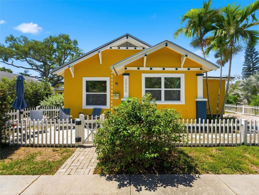 Old SouthEast Alert! Have you been waiting for a move in ready bungalow? The wait is over with this charmer.  Situated on a corner lot, the home has been lovingly restored. This home has an excellent layout with 3 bedrooms, or two with an office, one bathroom and a dining area.  Peace of mind is offered here, some of the updates include:  Metal Seam Roof 2019, Heating and Air conditioner 2021,  double paned hurricane impact windows 2025, kitchen counters and sink 2021, New exterior paint 2025, new flooring with underlayment 2025, Water softner 2022, Bosch dishwasher 2025- plus many more treats.  You also have a designated parking spot on your lot as well as a shed for additional storage.  Both front and back patios have been added to enjoy your BBQ time or just watch the world go by.  You even have a meditation labrynth to calm your mind.  This location is fabulous, you are less than a mile to downtown St Pete, a short stroll to Lassing park on Tampa Bay, restaurants and grocery shopping are close by and you have easy access to interstates for fun day trips and commutes.  Why Wait?  See this home now!