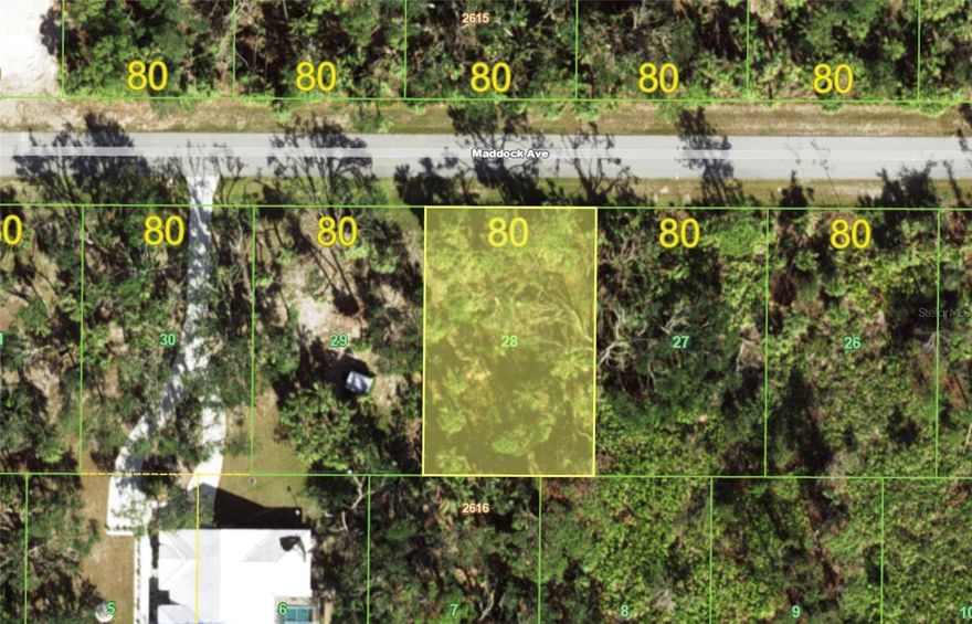 Outstanding LOCATION. Here is your Opportunity to own two side by side residential homesites with NO HOA, NO Deed Restrictions, and No Builder Tie-In. You will love the access Maddock Avenue offers, nestled in the NW Port Charlotte region nestled between FAST GROWING North Port and all things Port Charlotte! Zoned as FEMA Flood Zone X means no flood insurance is needed on your new home. Privacy, nature views, and some mature trees make this a peaceful escape. And with power nearby and designated as no scrub jay permit required, you will save $$$ when you build. Call today for more info, see adjacent lot listing MLS D6145783