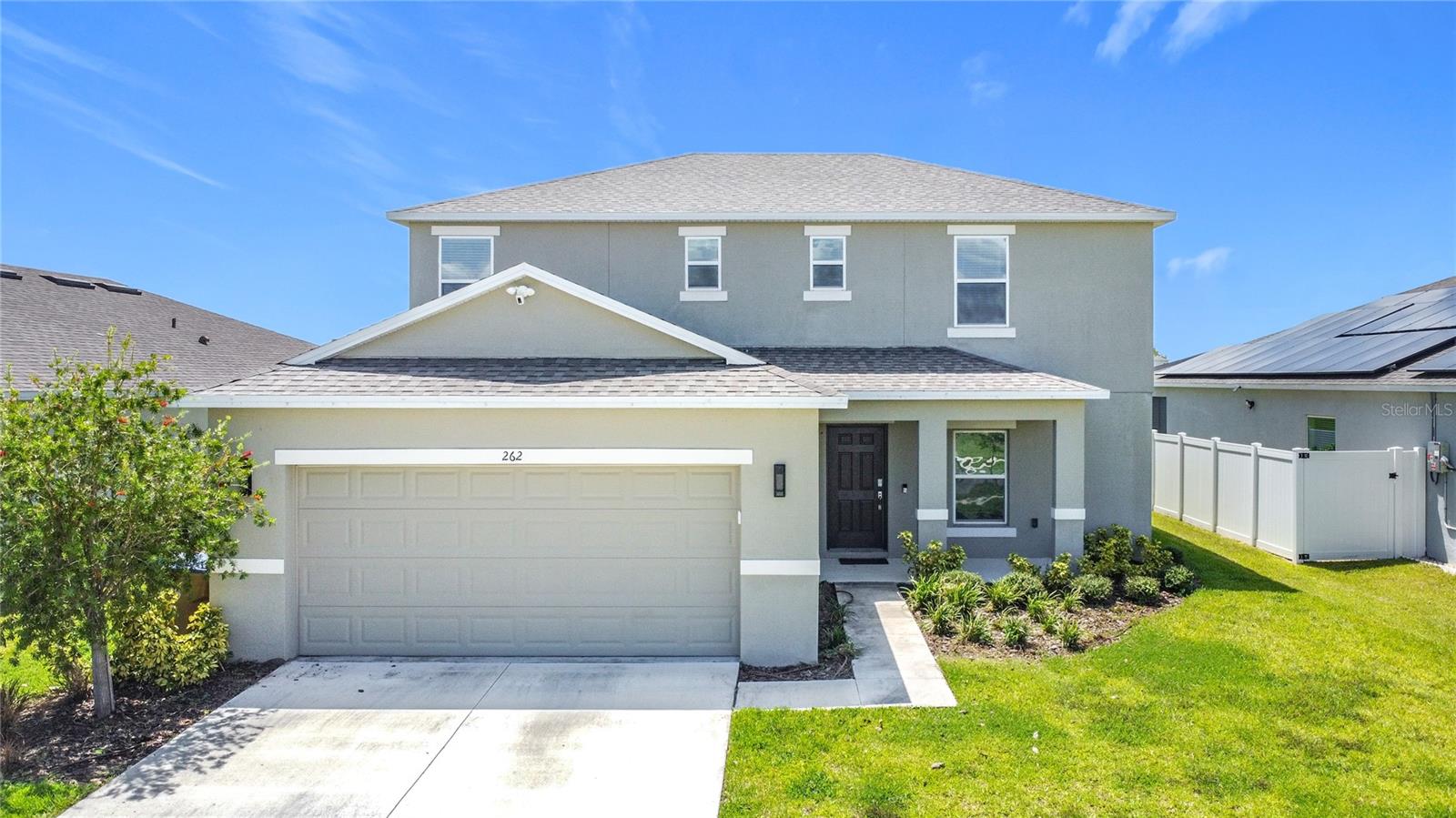 Short Sale. Welcome to your next home! This beautifully maintained single-family residence offers a seamless blend of modern design, comfort, and efficiency—all in a highly sought-after Kissimmee community. Step inside to discover an airy open-concept layout, perfect for entertaining and family gatherings. With 2,168 sq ft of thoughtfully designed living space, this 4-bedroom, 2.5-bath home feels light and inviting from the moment you walk in. Upstairs, enjoy easy maintenance and contemporary style—there’s no carpet here! The owner has upgraded the second floor with durable luxury vinyl flooring, providing a sleek look and a perfect solution for those sensitive to allergens.
The spacious kitchen overlooks the dining and living areas, creating the ideal setting for everyday living or hosting friends. Each bedroom is generously sized, and the primary suite offers a peaceful retreat with a well-appointed bathroom. Built in 2023, this home features the energy efficiency, safety, and peace of mind of new construction—without the wait! This is a short sale opportunity, presenting incredible value for today’s buyers. Don’t miss your chance to own this move-in-ready, modern home in a thriving neighborhood. Schedule your private showing today—your dream home awaits!