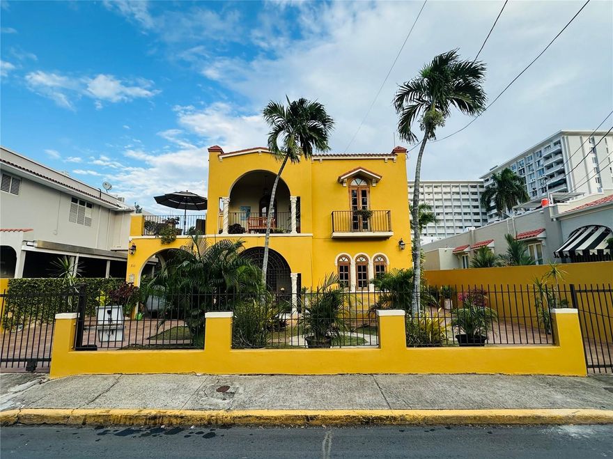 Located in the historic community of Miramar, this two-story Spanish Colonial property is a gem with unique cultural value. It sits on a 509.90-meter lot with a 5,553 sq ft of living area that can serve as a residential or commercial investment. It features 8 bedrooms, 5 bathrooms, 2 sun porches, 2 kitchens, 2 living rooms, a dining room, a family room, 3 open terraces, storage and laundry room. Its spacious patio provides a versatile space for relaxation and entertainment. Its double driveway accommodates up to 6 vehicles. Whether you envision it as your dream home or an investment project, this property combines a prime location with a unique architectural legacy.