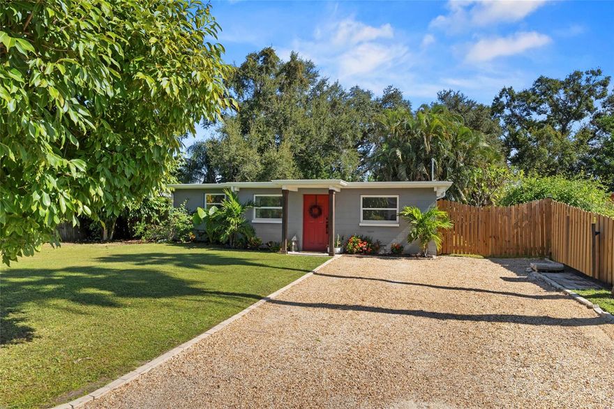 Welcome to your coastal dream home in the heart of Seminole, high and dry out of the flood zone and less than 10 minutes from the sparkling Gulf beaches. Enjoy the Florida lifestyle with the Pinellas Trail just a short two-minute bike ride away, offering miles of scenic paths and outdoor adventure. This beautifully updated home features a 2022 roof and electrical panel for peace of mind, updated vinyl flooring throughout, a stylish coastal-modern kitchen with an oversized island and a built-in dining area, perfect for entertaining. You have an open floor plan with each bedroom on separate sides of the house which offers both comfort and privacy, while the spacious primary suite includes a walk-in closet for all your storage needs. Set on nearly a quarter-acre, the fully fenced backyard is perfect for pets and outdoor gatherings, complete with a natural stone patio and a powered outbuilding/workshop. This property also includes energy-efficient windows that allows for lots of natural lighting along with an interior laundry room. Add extra convenience with shops, dining, and entertainment nearby, you’re just minutes from vibrant downtown St. Pete, Dunedin, and Safety Harbor. Your next chapter in Florida living starts here.