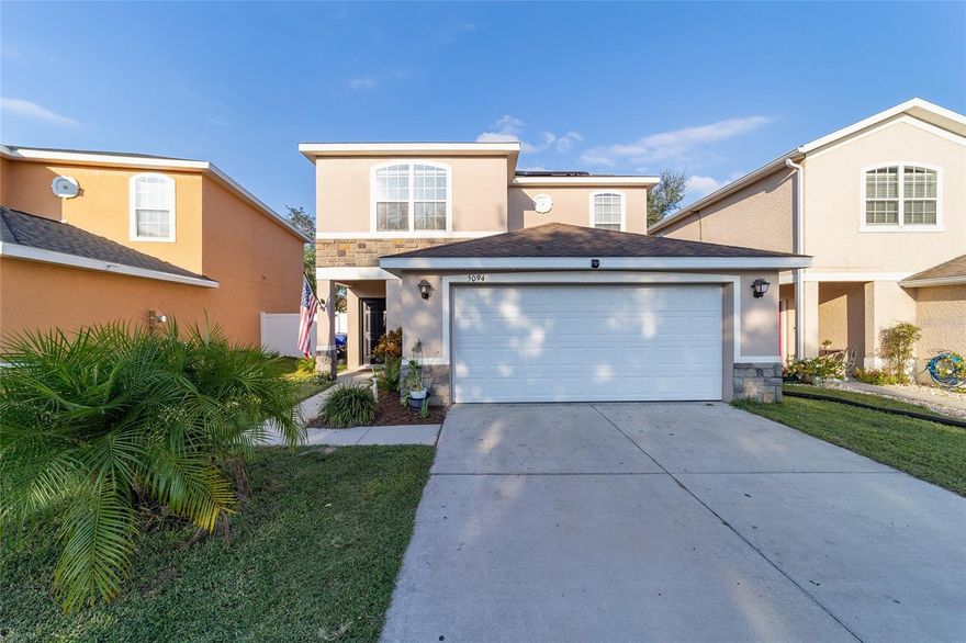 OWNER HAS RELOCATED PRICE REDUCED Beautiful 4-Bedroom “Magnolia” Model with Solar Power, Water Softener, and Oversized Fenced Yard in Parkwood!

Welcome to this exceptional 4-bedroom, 3.5-bath “Magnolia” model home offering the perfect blend of style, comfort, and energy efficiency. Located in the highly desirable, family-friendly, deed-restricted community of Parkwood, this property sits just minutes from The Villages, shopping, dining, and top-rated schools.

Home Features

This thoughtfully designed home includes 2,109 sq. ft. of living space, a 2-car garage, and a charming covered front porch. The exterior boasts a rare block/stucco first floor with frame/stucco second floor, delivering both durability and timeless curb appeal.

Inside, a welcoming foyer opens to ceramic tile flooring throughout the living, dining, kitchen, and bath areas. The kitchen offers wood cabinetry, beveled-edge laminate countertops, and a cozy eat-in breakfast nook.

Upstairs features a smart and functional layout with new water-resistant laminate flooring (Dec 2024) throughout most of the second floor. The primary suite includes a spacious walk-in closet, ceiling fan, and private bath, while a convenient upstairs laundry room adds everyday comfort.
The oversized vinyl-fenced backyard (49 ft × 28 ft) is ideal for outdoor living, complete with two concrete patios perfect for grilling, entertaining, or relaxing under the stars.

Energy Efficiency & Premium Upgrades
This home stands out with major modern upgrades designed for long-term comfort, savings, and peace of mind:

Tesla photovoltaic solar system with two backup batteries — enjoy reduced electric bills and reliable power even during outages
Kinetico water softener + reverse osmosis system — premium water quality throughout the home
Upgraded AC system (2020) with UV light for cleaner, healthier indoor air
Resurfaced AC ducts (2020) with routine six-month maintenance
New refrigerator (Mar 2025) featuring craft-ice
New smart water heater (Jun 2025) with app-based temperature control

Bonus: A 65-inch TV and electric fireplace are included with the home!

Community Amenities

Residents of Parkwood enjoy resort-style living with amenities such as:

Community pool
Fitness center
Playground & park
Multiple sports courts
Picnic pavilions

This vibrant, non-age-restricted community has NO BOND, making it the perfect place to call home!