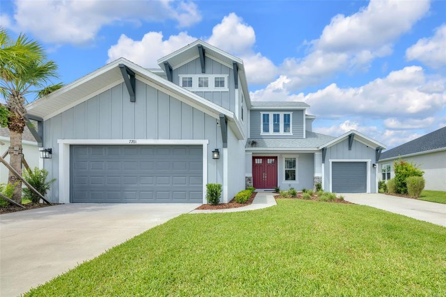 Why wait to build when this beautifully upgraded 5-bedroom, 4.5-bathroom home, built in 2023, is ready now in one of Wesley Chapel’s most desirable gated communities? Offering 3,461 square feet of thoughtfully designed living space, this move-in ready home sits on a premium homesite with no rear neighbors and peaceful preserve views that create a true sense of privacy.

From the moment you enter, the soaring 8-foot doors, luxury vinyl plank flooring, and elegant tray ceilings in the foyer, main living area, and flex/game room set the tone for elevated living. The open-concept design flows seamlessly into the gourmet kitchen and spacious family room, highlighted by a custom built-in fireplace wall that creates the perfect focal point for entertaining or relaxing at home.

The first-floor owner’s suite is a true retreat, featuring a tray ceiling, spa-inspired walk-in shower, and an extended walk-in closet designed for both style and function. Sliding glass doors lead to an extended lanai where you can unwind while enjoying tranquil preserve views and no rear neighbors.

Upstairs, the oversized bonus room with theater-style raised platform offers the perfect media room, game room, or flexible living space. Additional upgrades include a wood staircase with decorative knuckle rails, custom wood blinds throughout, and a 3-car garage with built-in overhead storage.

Located just minutes from Epperson Lagoon, Publix, shopping, dining, and major commuter routes, this home offers the perfect combination of luxury, location, and lifestyle.

Homes with this level of upgrades, privacy, and location do not last. Schedule your private showing today and experience why this one stands out from the rest.

Ring video doorbell and security cameras are included. Refrigerator, washer, dryer, TV mounts, and home decor do not convey.