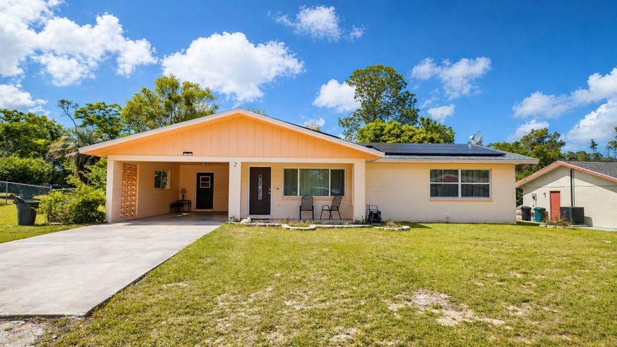 Welcome to this charming 3-bedroom, 2-bath home nestled on a quiet street in desirable Ocala! Offering comfort, convenience, and freedom with no HOA, this property is perfect for homeowners or investors alike. Offering 4.99% interest rate with our preferred lender! 

Step inside to find ceramic tile flooring throughout, providing a clean, cohesive look that’s both stylish and easy to maintain. The home features a functional layout with plenty of natural light and comfortable living spaces.

Outside, enjoy a large yard with plenty of room for entertaining, gardening, or relaxing in your own private space. The extended driveway and covered carport offer ample parking for multiple vehicles.

Ideally located just minutes from The Villages, you’ll have quick access to endless dining, shopping, entertainment, and recreational options while still enjoying the peace and quiet of this tucked-away neighborhood.

Don’t miss this opportunity to own a well-located home with space, convenience, and no HOA restrictions—schedule your showing today!