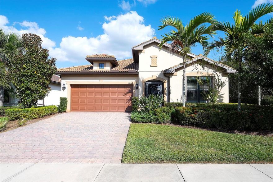 Welcome to your dream home in the maintenance-free neighborhood of Del Webb Lakewood Ranch, a highly sought-after 55+ gated community offering an active lifestyle! This stunning Abbeyville floorplan was built in 2017 on a premium lake lot and boasts breathtaking LONG LAKE VIEWS.
Step through the front door from the screened in front porch and into the spacious 1,659 SF of living space that includes 2 bedrooms, 2 bathrooms, and a den with elegant glass French doors. The kitchen is a chef's delight with stainless steel Whirlpool appliances, 42" white kitchen cabinets, designer backsplash, and tasteful granite countertops. The large center island is perfect for meal prep or casual dining.
Enjoy the lake views on the large screened-in lanai, the lot features extra privacy with a large yard, complete with pre-plumbing for an outdoor kitchen. The lanai also features ELECTRIC ROLL-DOWN HURRICANE SCREENS for added convenience and protection.
Inside, you'll find plank-style porcelain tile flooring throughout the main living areas with convenient in floor outlet and new carpet in both bedrooms. Plantation shutters adorn the windows, adding an extra touch of elegance to the home. Rest assured, recently added EASY OPEN/CLOSE HURRICANE SHUTTERS On All Windows Plus ELECTRIC ROLLDOWN HURRICANE SCREENS On The Lanai, all added in 2021, providing peace of mind during storm season.
Enjoy the convenient large laundry room with built in cabinetry a full sink and home to a large 2nd pantry space.  
The garage features an epoxy floor for easy maintenance and added durability. This home truly has it all, from the meticulously chosen finishes to the thoughtful upgrades. 
Del Webb offers a vast array of activities, clubs and interest groups.  Scheduled classes and events present many opportunities for involvement and participation in this vibrant, active, resort-style 55+ community. Del Webb's Lake House restaurant frequently has live music, the expansive Club House and Amenity Center include a Fitness Center, Library, Game and Meeting Rooms, along with Tennis, Bocce, and Pickle Ball courts, and an enormous and stunningly beautiful community pool 
Don't miss your chance to own this slice of paradise, schedule your showing today!