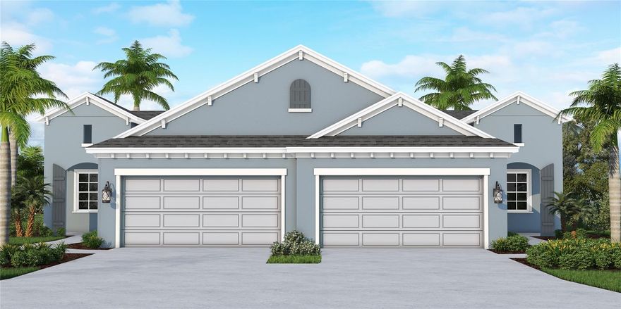 Under Construction. The Tidewater, a paired villa home designed by Neal Communities features a spacious layout and open living area. The home includes an open great room, dining area and beautifully-equipped kitchen with island for enjoying five-star meals. A den offers the perfect space for a home office, while an extended covered lanai at the back of the home provides a lovely environment for enjoying the peaceful outdoors. The master suite bedroom includes a window to the lanai. The suite also features two closets and a bath with dual sink vanities, walk-in shower and private water closet. and proximity to a full bath makes the second bedroom a great guest room.