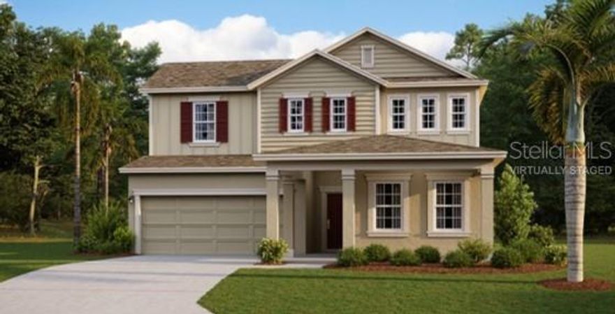 Under Construction. This two-story Weston is designed for chic living. Directly off the foyer is a convenient office for at-home work, followed by an open concept main living area with an attached lanai for seamless indoor-outdoor activities. In a private corner on the first floor is the owner’s suite with a full-sized bathroom and oversized walk-in closet. Upstairs is a spacious loft for shared entertainment and two serene bedrooms. Every home comes with Lennar’s Everything’s Included® promise, which includes all appliances as well as quartz countertops, blinds, and more in the price of your home. Springhead Lakes in Bridgewalk is one of the most anticipated new communities. At Bridgewalk, families can take advantage of the glorious resort-style swimming pool, extravagant clubhouse with a state of the art fitness center, playground, basketball & volleyball courts along with close proximity to Lake Ajay! What are you waiting for? Call and make an appt today.