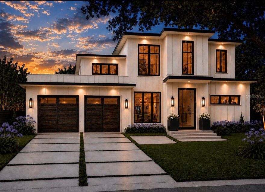 Under Construction. Welcome to 2228 Howard, a designer home that complements the irreplaceable natural beauty surrounding it with a one-of-a-kind façade. This curved street-front home winds around century-old oaks while overlooking Lake Howard, creating the kind of property you will love coming home to.

Many rooms inside the home are designed to incorporate the outdoor spaces. These artfully designed exterior areas feel like an extension of the interior, making the home feel even larger and more luxurious.

The first floor welcomes you and your guests through the 5’ wide steel pivot door near the private office. The extra-large kitchen, open pantry, and breakfast nook are framed by warm natural oak floor-to-ceiling cabinetry and Thermador appliances while overlooking the exterior raised garden bed. This beautiful kitchen flows seamlessly into the living room, which features a modern floating-hearth fireplace. The living room opens to the outdoor living space, summer kitchen, pool, and hot tub.

The primary bathroom has a modern natural feel, featuring a glass sauna room that opens to a private outdoor spa with hot and cold plunge tub. The first-floor laundry room is located just off the two-car garage and includes a drop zone for additional organization.

Another bonus feature is the inclusion of two laundry rooms—one on each floor. Upstairs, the kids’ lounge is surrounded by three bedrooms and a secret media room. One bedroom is en-suite, while the other two bedrooms share a common bathroom with dual vanity areas.

The exterior of the home utilizes every area like a thoughtfully designed park, creating usable space around every corner. The driveway accommodates several vehicles and includes a side drive for additional parking and storage behind the gate and garage.

When you do leave your beautiful home, you are surrounded by the best that Winter Park and Orlando have to offer. This neighborhood is zoned for top-rated schools, where kids walk and ride their bikes to school daily, and is surrounded by amazing parks, restaurants, shops, and nature.

Your home can feel like a perfect balance of natural and modern architecture, both inside and out. Call us to see how this home delivers that truly unique feeling.