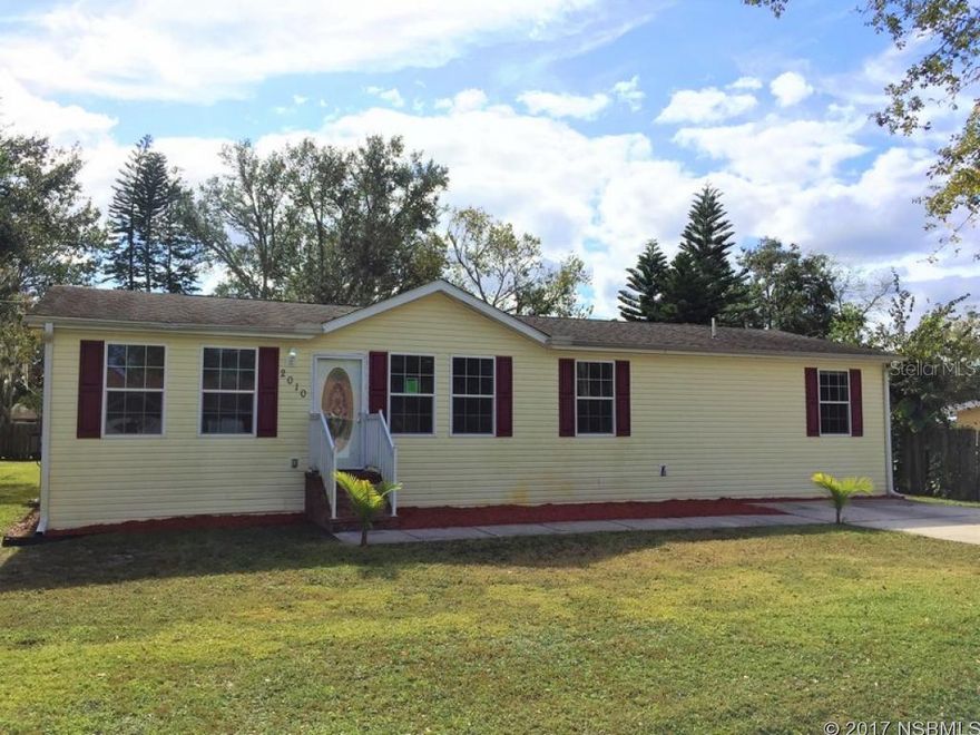 What a great opportunity on this 3 bed/2 bath modular home nestled in a quiet area of New Smyrna Beach. This great home was built in 2006 and has 1566 square feet under air, driveway parking and a great storage garage. What a spacious backyard with lot dimensions of 85 feet wide by 150 feet deep so you can enjoy those great afternoon breezes looking out over your property. The interior boasts a full kitchen, spacious living room and great dining area for entertaining family and friends. This home is a must see located within minutes of great shopping, restaurants, entertainment, the Daytona International Speedway and the World's Most Famous Beach. Work in town and play on the beach! This great home is ready to see today so buy now before it is gone. This is a Fannie Mae HomePath property! ;Water: City