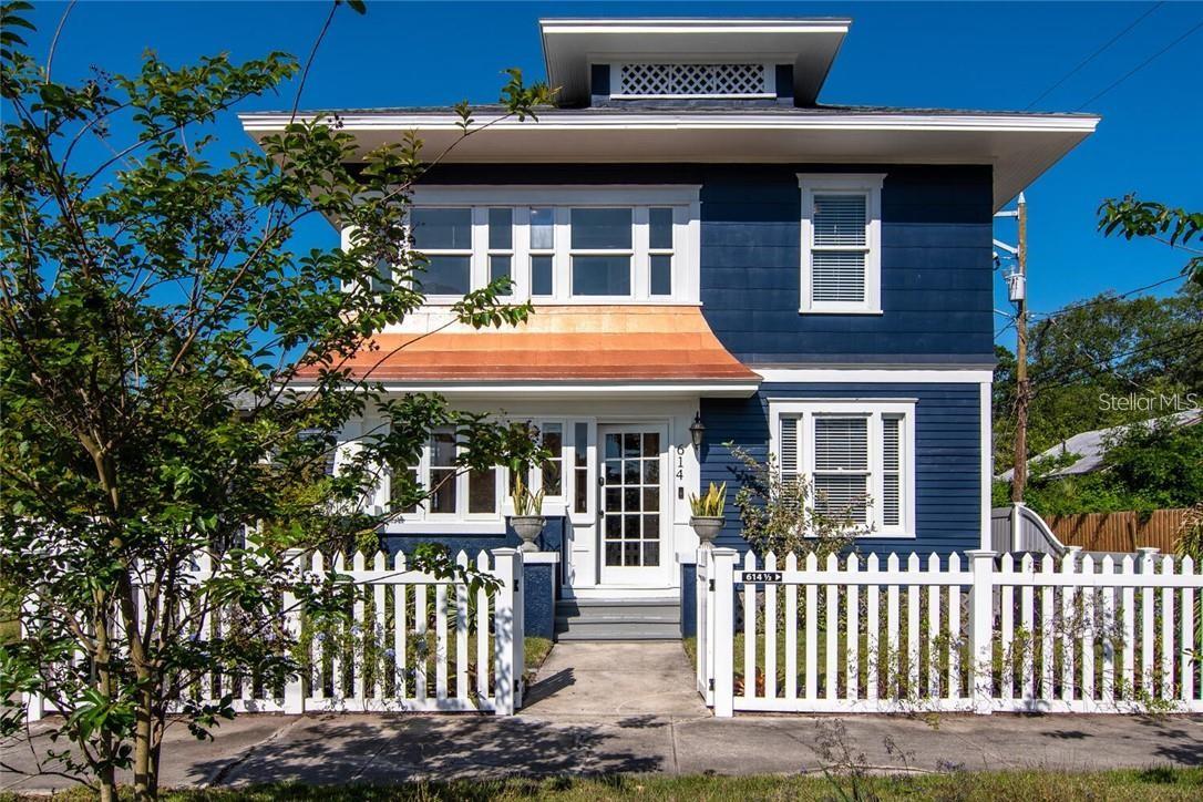 This charming two-story home is nestled on a large corner lot on a dead-end street in the desirable Historic Uptown neighborhood. This property features a main house, a separate guest house, and a studio with a one-car garage, offering multiple living and storage spaces The main house features 3 spacious bedrooms, 3.5 bathrooms, a formal dining room, a kitchen with a gas range, a breakfast area, and a butler's pantry. A large living area with a wood-burning fireplace and a mudroom with indoor laundry add to the home's functionality. The master bedroom suite is a serene retreat, complete with a wood-burning fireplace, an expansive closet, and dual sunrooms filled with natural light. The home's historic charm is preserved through its original hard wood floors, crown molding, and crystal door knobs. The backyard is full FENCED with vinyl fenced and perfect for entertaining. The detached guest house has its own address and is separately metered, making it an attractive income-producing opportunity. The guest house features a 1-bedroom, 1-bathroom apartment with an updated kitchen, dining area, office, and living room. The studio has a kitchen, updated bathroom. In addition, The tropical backyard is an oasis, complete with a pavered patio, and lush landscaping. Located minutes from downtown, this home offers the best of both worlds: historic charm and modern amenities, combined with income-generating potential.