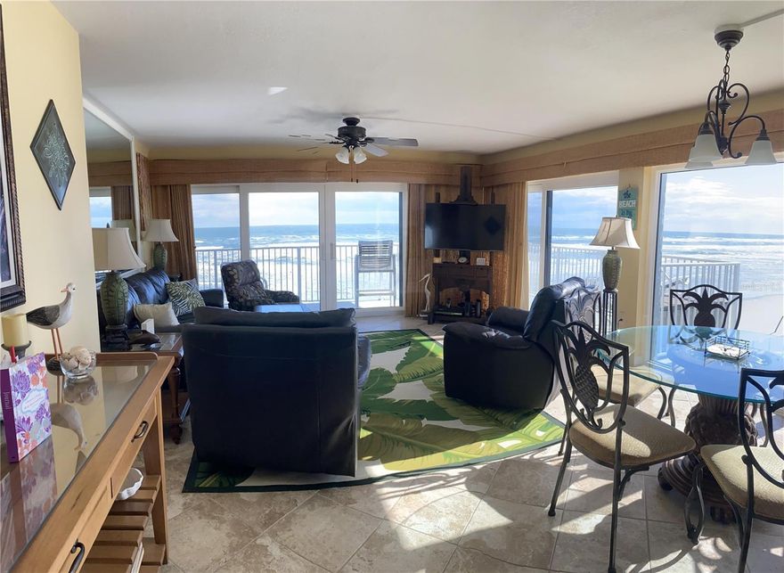 Direct ocean front - 3 bedroom, 2 full baths and wrap around balcony. This is a vacation rental completely furnished. Call Ocean Reef Villas to verify pricing and availability. 386-426-5684. Weekly rate: 2100.00 Monthly rate: 6300.00