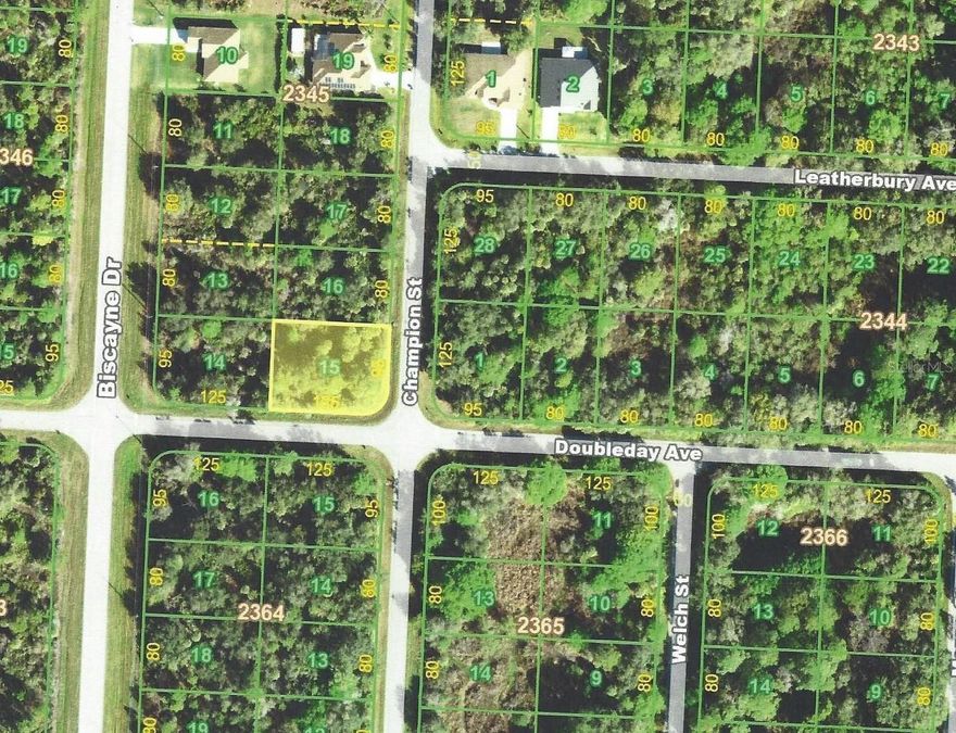 LOCATED IN THE GROWING AREA OF WEST PORT CHARLOTTE. 11,725 SQ FT CORNER LOT, 2 STREET NAMES AVAILABLE EITHER 13292 DOUBLYDAY OR 233 CHAMPION.