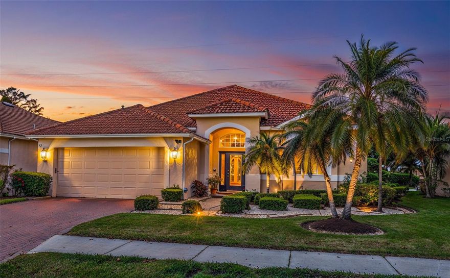 Step into style and comfort with this stunning 3 bedroom, 2 bathroom home located in desirable River Place, a gated community with NO CDD fee and LOW HOA, in beautiful Bradenton, FL. Upon arrival you’re greeted with curb appeal that features a paver driveway, well manicured lawn and flowerbeds. Step inside through the front door with double side lights, which sets the tone for the warmth and elegance found throughout the home. Once inside, you’ll find an abundance of natural light filling the entire home, enhanced by ceramic tile laid on the diagonal, rounded corners reminiscent of custom homes, soaring high ceilings, and upgraded light fixtures that add a modern touch. The heart of the home is the kitchen, featuring quartz countertops, a marble backsplash, GE Café stove and microwave, and a full suite of stainless steel appliances, all of which are less than 1 year old. An adjoining eat-in breakfast area with a charming aquarium window provides a bright and peaceful spot to enjoy your morning coffee while overlooking the outdoors. Whether entertaining in the formal dining and living rooms or relaxing in the family space, this home was designed for both function and style. A wall of large sliding glass doors opens to the patio, where the backyard delights with a variety of exotic fruit trees (mango, jamun berry, june plum, lychee, barbados cherry, olive, lemon, &Thai pink guava), creating your own private oasis. The grand primary suite offers a spacious retreat, featuring a large walk-in closet and a luxurious en-suite bath with dual sinks, a soaking tub, walk-in shower, water closet, and a makeup vanity—a perfect blend of relaxation and convenience. This home’s natural light, unique finishes, and timeless upgrades make it truly stand out. Seller is including a free standing generator for additional peace of mind. River place is a gated community that features a community center, tot lot, gym, & a kayak launch, all that is missing is you and your treasures to call this home.
