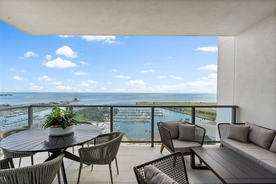 Step into this beautifully furnished condo with panoramic views of the city and start living.  One of Saltaires most desirable floor plans with 3 beautifully decorated bedrooms and 4 bathrooms ,an office area or 2nd living room  inside laundry room with a full size washer and dryer and extra storage.. The designer kitchen has all stainless steel appliances, a huge island overlooking the living and dining area. This home is a corner unit on the 26th floor boasting a large open floor plan and furnished balcony overlooking the Rowdies soccer field, the Albert Whitted Airport, and Tampa bay.  The master suite has 2 walk in custom closets, large master bath with double sinks, walk in shower and a large soaking tub. Electric shades are in the bedrooms for sleeping in late and privacy.
Two parking spaces are provided, one of the spots has an electric outlet for an electric car.  
Enjoy the huge pool area overlooking Tampa Bay. Amenities also include A workout facility, billiards room, conference room, catering kitchen, outdoor grills, and lounge area with tv and work stations. 
24hr concierge, keypad entry, trash shoot, and 3 elevators. 
Enjoy all of the city perks like shopping, museums, biking, restaurants, bars, parks and concerts. The Mahaffey theater, Dali Museum and Demans landing is across the street from this fantastic property.  You can either walk or uber. Its just a short 20 minute drive to St. Pete beach or Downtown Tampa. Hurry, don't wait, this rental opportunity won't last!