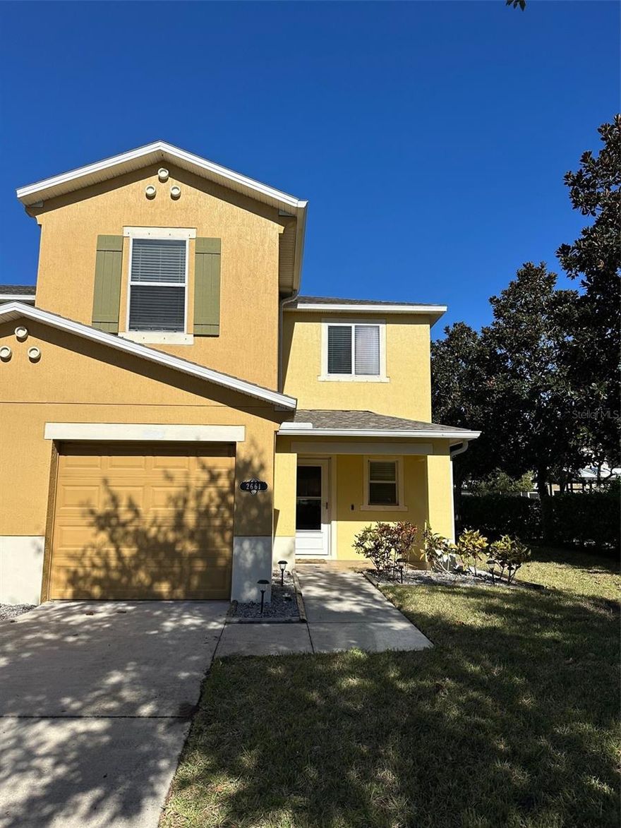 Don't miss this wonderful 3 bedroom 2 and a half bath townhome. This is a great END UNIT with a beautiful pond view from your screen porch. The Landings at Sugar Mill has a community pool to enjoy. Downstairs has a half bath and an open floor plan with lots of natural lighting from your large windows & slider. Wood laminate flooring and tiles throughout. Upstairs has all 3 bedrooms and 2 full bathrooms. Master bedroom has a view of the pond from window. Washer and dryer are included and located upstairs. Lawn care is included.