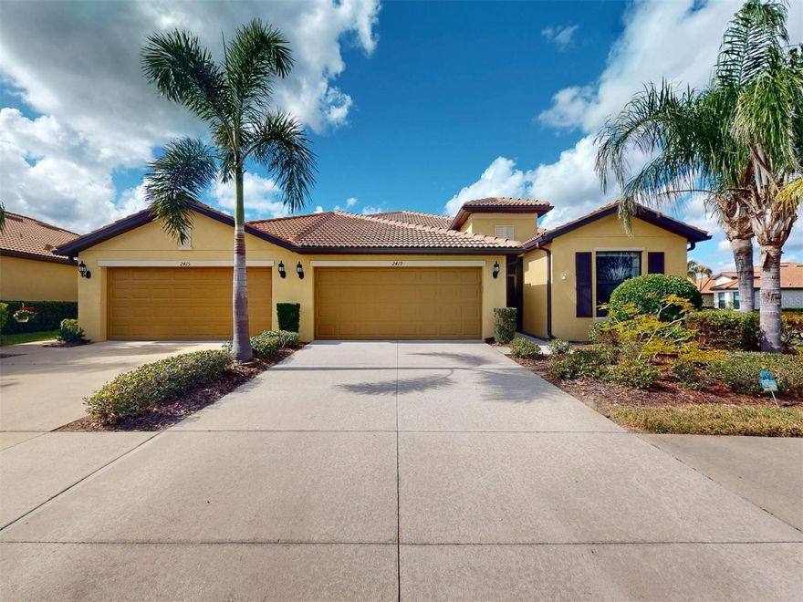 Cypress Falls has NEVER flooded and has had NO major damages from recent storms/hurricanes. This corner unit 2-bedroom, 2-bathroom villa offers the perfect blend of privacy, comfort, and modern convenience. With no neighbors on the right side, you'll enjoy an added sense of space and tranquility in this vibrant 55+ active community.

Step inside to find an inviting open-concept layout, where the kitchen, dining, and living areas flow seamlessly together—ideal for both casual living and entertaining. The well-appointed kitchen boasts ample cabinetry, modern appliances, and a breakfast bar for easy dining. Large sliding glass doors fill the living area with natural light, creating a bright and welcoming atmosphere.

Relax and unwind on the extended back lanai, the perfect spot for morning coffee or evening gatherings. The spacious primary suite features a walk-in closet and an en-suite bath, while the second bedroom and bath provide a private retreat for guests. Need extra space? The office/den offers endless possibilities—whether as a home office or an extra bedroom for guests.

With Cypress Falls being one of Florida's top retirement communities, there are plenty of options to choose from to stay active such as, a resistance pool, zero degree access pool, hot tub, tennis courts, pickle ball courts, bocce ball, billiard's, ping
pong, horse shoes, library, internet café; to the numerous clubs and classes, crafters, Bridge, poker, euchre, yoga, tai
chi, water aerobics, dance club, mah jong & more. Don't miss this amazing opportunity to enjoy resort style living!
