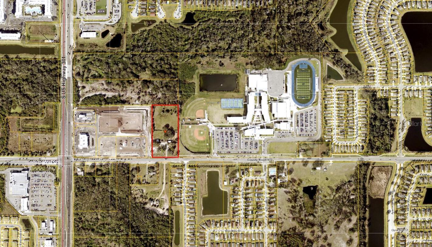 Great redevelopment property. High & Dry NO lowlands or flood zone. 330ft frontage on highway. Currently AR zoning but could be redeveloped to commercial or residential. The site has good visibility and exposure from County Road 672 (aka Balm Road), a two-lane east-west street with average daily traffic counts of 15,200 vehicles and from US 301 S., a six-lane north-south median
divided roadway with average daily traffic counts of 41,643 vehicles.