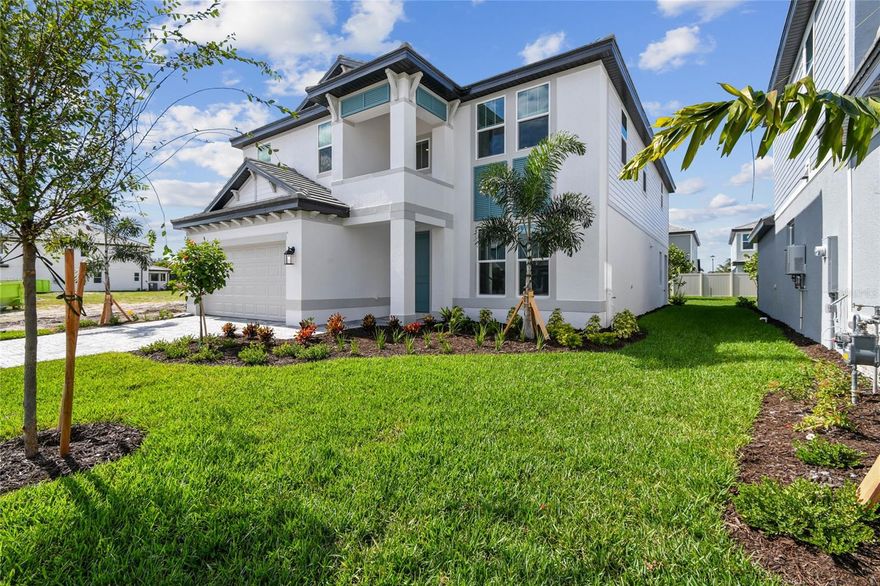 New Home Ready Now in Hawkstone, 5-bedrooms, 4-full bathrooms, approximately 3,300 square feet of thoughtfully planned living space. This new construction home features a desirable open-concept floor plan with a spacious great room that seamlessly connects to the café and gourmet kitchen, complete with a large center island, walk-in pantry, and abundant cabinetry. Upon entry, the welcoming foyer is flanked by a versatile flex room/home office and convenient laundry room. The first floor also includes a private guest bedroom with access to a full bath, ideal for visitors. Sliding glass doors lead to a covered lanai, creating effortless indoor-outdoor living and room to enjoy the Florida lifestyle. Upstairs, the expansive primary suite offers a true retreat with dual walk-in closets, dual vanities, and a spacious shower. Additional bedrooms are well-positioned for comfort and privacy, while the large bonus room/loft provides flexible space for a media room, playroom, fitness area, or additional living area. Designed with both function and style in mind, this home offers ample storage, flexible living spaces, and modern finishes throughout. Located in sought-after Hawkstone in Sarasota, this property presents an exceptional opportunity to own a move-in ready new home near shopping, dining, top-rated amenities, and major commuter routes. ****SPECIAL FINANCING AVAILABLE FOR A LIMITED TIME ONLY FROM PREFERRED LENDER. RESTRICTIONS APPLY, FOR QUALIFIED BUYERS, SUBJECT TO APPLICABLE TERMS AND CONDITIONS. SUBJECT TO CHANGE WITHOUT NOTICE****