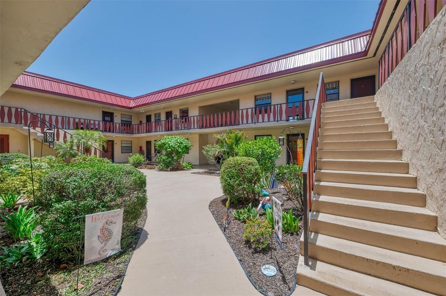 NEW Season - NEW Price! Get out of the COLD! Affordable 2/2 in Southwest FL. Enjoy pool and beach in Winter! Lowest price 2/2 in Riverhouse! SECOND FLOOR UNIT. Ideal and affordable Florida winter home in Rotonda West,…minutes to world-class fishing and the beaches of Boca Grande! Clean, move-in ready 2-bedroom, 2-bath, 2nd-floor condo (no one above you) offers a spacious 1,118 sq ft of comfortable living space in the desirable Riverhouse community. Partially furnished and ready for immediate enjoyment, this is the perfect seasonal retreat or full-time residence. Light and bright living space with a functional layout and spacious bedrooms. Stainless steel refrigerator and range in bright happy kitchen. Laundry not in unit. Relax on your covered and screened lanai enjoying the Florida weather or head out for a day of fishing, boating, or beachcombing — all just a short drive away. Well-maintained interior courtyard is lush with tropical plants as well as two community pools for your enjoyment. Riverhouse also features a community clubhouse, shuffleboard, tennis courts and gas BBQ grills. The area has grown in recent years and now this beachy community has all the modern conveniences nearby including Home Depot, Post Office, Restaurants, Medical…Restaurants, Golf, Marinas,…and of course the pristine beaches of Boca Grande and Manasota Key. (Reminder - this is an upstairs, 2nd Floor unit with stairs in the pretty tropical courtyard.)