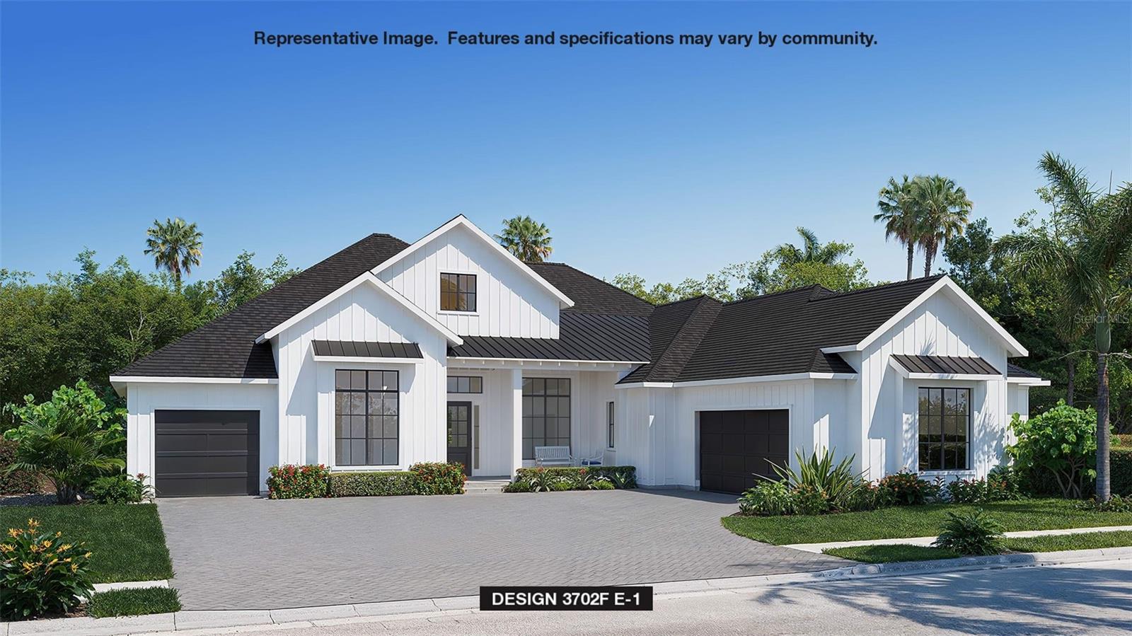 Under Construction. The covered front porch opens to an entryway with a coffered 14-foot ceiling. Hardwood floors throughout living areas. A private home office with front yard views is located just off the entry. The family room, filled with natural light from a sliding glass door, opens to a backyard covered lanai. The kitchen, equipped with an island with built-in seating, ample counter space, double wall oven, 5-burner gas cooktop and a walk-in pantry, flows seamlessly into the dining area, which overlooks a backyard cabana. Just off the family room, the game room, framed by two walls of windows, provides additional gathering space. The primary suite is a tranquil retreat with a wall of windows. French doors lead to the primary bathroom with two walk-in closets, a linen closet, dual vanities, a freestanding tub, and a large glass-enclosed shower. Each secondary bedroom includes a private bathroom and walk-in closet. The three-car split garage offers an additional storage area.