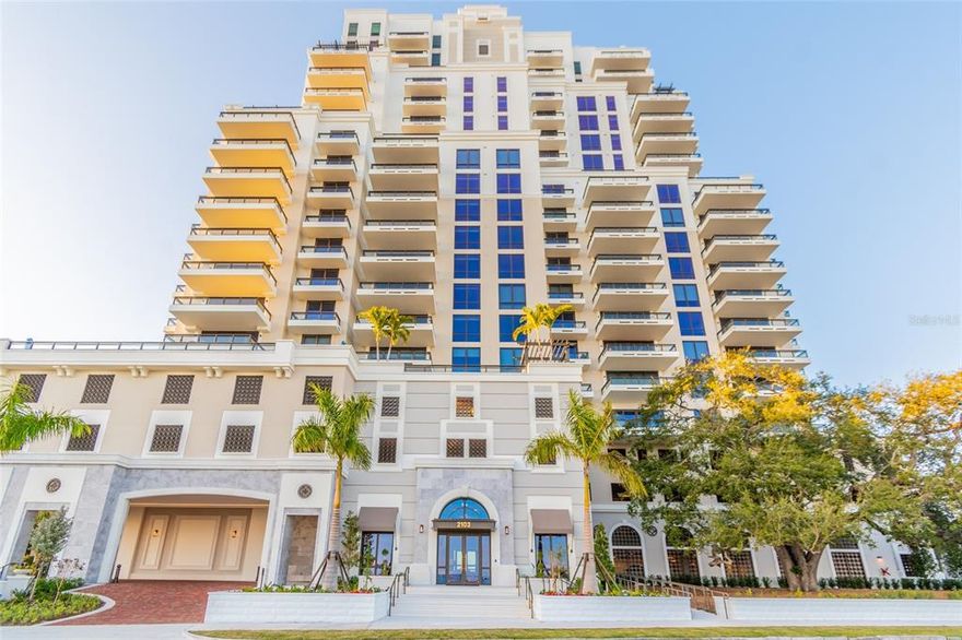 From the developers of ONE St. Petersburg and The Ritz Carlton Residences, Sarasota comes South Tampa's most luxurious and iconic new address. The Kolter Group presents Hyde Park House, this 22-floor stately residential tower offers just 70 exclusive residences located directly on Bayshore Boulevard in the heart of Historic Hyde Park. Introducing The Abbey, a 2-bedroom, 2.5 bathroom plus a den (could be enclosed) corner residence with glistening water views of Tampa Bay and downtown Tampa’s skyline. This stunning residence features 10’ ceilings, expansive terraces with glass railings, 48’ of continuous, unobstructed walls of glass, owner’s suites with walk-in closets and dual European-style vanities, soaking tub, large laundry rooms with ample storage, 8’ decorative paneled entry doors and 8’ interior doors. Enjoy the finest finishes that include large porcelain tile flooring throughout, European cabinetry and quartz countertops in your chef’s kitchen with Gaggenau appliances, gas cooktop and large front-load Electrolux washers & dryers. Residents can enjoy unparalleled private amenities located conveniently on the 5th floor overlooking world-renowned Bayshore Boulevard. The elevated waterfront amenity deck features a heated pool with shelf seating, relax in your private spa surrounded by tropical foliage, elegant entertainment areas with fire pits, bar, outdoor gas grills, large televisions and state-of-the-art fitness center. Additional amenities also include 2 private secured parking spots, access-controlled entry to the building and elevators, dog washing station, bicycle storage, climate-controlled storage unit and 24/7 concierge. Nestled within historic Hyde Park, close to South Tampa’s most popular shops, dining and nightlife, this waterfront property has quickly become our newest, most desirable, luxury high-rise residential tower. Live elegantly and elevated and schedule your private tour today.