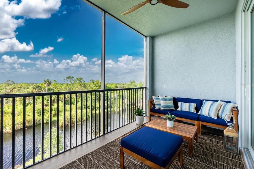 Seasonal Furnished Rental!!
Discover the epitome of luxury living with this stunning 2-bedroom, 2-bath condo located in the prestigious Heritage Landing Golf and Country Club. This beautifully designed "Arbor" floorplan features high-end upgrades and a sophisticated open-concept layout that will instantly captivate you.

Step into a space adorned with premium features, including a sleek leather sofa with a built-in memory foam sleeper, plush high-end mattresses, and flush wall-installed Samsung Frame TVs. The fully equipped kitchen boasts top-tier appliances, white shaker cabinets, ornamental white granite, and stainless steel fixtures, making it perfect for both casual meals and elegant entertaining.

The master bedroom is a serene retreat with dimmable lighting, integrated power stations, and a private outdoor seating area overlooking tranquil water views. Enjoy the ultimate in comfort and relaxation in this exquisitely appointed condo.

Additional highlights include a screened-in lanai where you can sip your morning coffee while taking in the breathtaking views of the golf lake, and preserve. For added convenience, the unit features elevator access, a separate storage unit, and deeded covered parking.

Community Features Guard Gated Entry, Stunning Championship 18-Hole Golf Course, 4 Community Satellite Pools, Resort Style Community Pool with Lap Lanes, 6 Har Tru Tennis Courts, 6 Pickleball Courts, 2 Bocce Courts, State of the Art Fitness Center, Separate Aerobics Room, Full-Service Spa & Pool Cafe/Tiki Hut offering Full Menu/Bar & Poolside Service! Just minutes to Downtown Punta Gorda and Punta Gorda Airport.