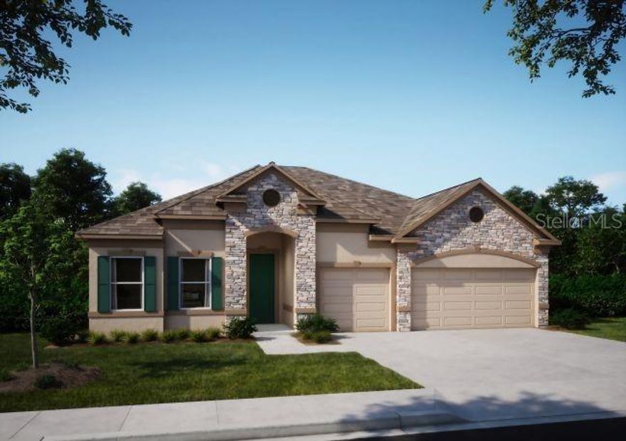 Pre-Construction. To be built. Exquisite is the Venice in The Reserve at Hammock Oaks—a home where luxurious upgrades meet modern functionality. Nestled in a community with resort-style amenities—including two pools, two dog parks, two playgrounds, four pickleball courts, and scenic nature trails—this home offers both comfort and convenience, just minutes from shopping and dining.

From the moment you arrive, the stone-accented exterior, 8’ full-lite glass front door, and paver driveway make a bold impression. Inside, soaring 9’4” ceilings and an open-concept layout create a bright and welcoming atmosphere. The gourmet kitchen is a chef’s dream, featuring a large island with granite countertops, a walk-in pantry, and stainless steel appliances including a wall oven and cooktop, all flowing seamlessly to the dining area and rear screened lanai—perfect for entertaining or relaxing outdoors.

Designed with privacy and comfort in mind, the expansive owner suite is a serene retreat tucked away from the other bedrooms, while three additional oversized bedrooms provide generous space for family or guests. A private guest ensuite adds a touch of exclusivity. The den with double French doors provides a flexible space for an office, media room, or library.

Smart home upgrades include a Ring Video Doorbell, Smart Thermostat, Keyless Entry Smart Door Lock, and Deako smart switches, complemented by a full builder warranty, architectural shingles, and the innovative Zip System construction.

Additional highlights feature a three-car garage, professionally landscaped front and sides with irrigation, and a wooded rear lot offering both privacy and natural beauty.

The Venice seamlessly combines style, comfort, and functionality, creating a home perfect for modern living and elevated everyday experiences.