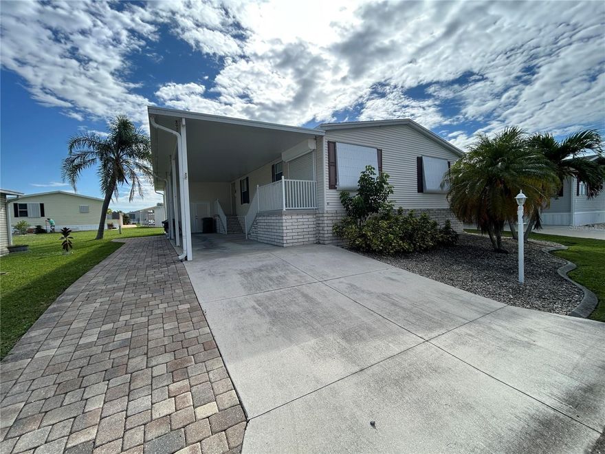 Available immediately, Annual furnished home in the great Windmill Village community! Welcome to the friendly neighborhood of Windmill Village. This 1,350 square foot 2 bedroom, 2 bathroom home offers an open floor plan with drywall throughout, crown molding and other high-end finishes. In addition to your dining area the kitchen features a breakfast area and a large pantry. The large primary bedroom boasts a large closet and primary bathroom with split sinks and tons of storage. This home features an extra long driveway 44’ Long x 13’ Wide which is ideal for boat storage and pavers that run the length of the driveway, perfect for parking your golf cart! This active lifestyle community features two private marinas, boat ramp, trailer storage yard, horseshoe pits, shuffleboard, bocce ball, billiards, indoor pickleball, a large community center and many clubs catering to your hobby interests. The Pavilion by the heated pool offers an area for holding gatherings. Punta Gorda was voted “#1 Best Small Place to Live” by Money Magazine and Forbes. Schedule your showing today to see this beautiful home! This is your paradise!