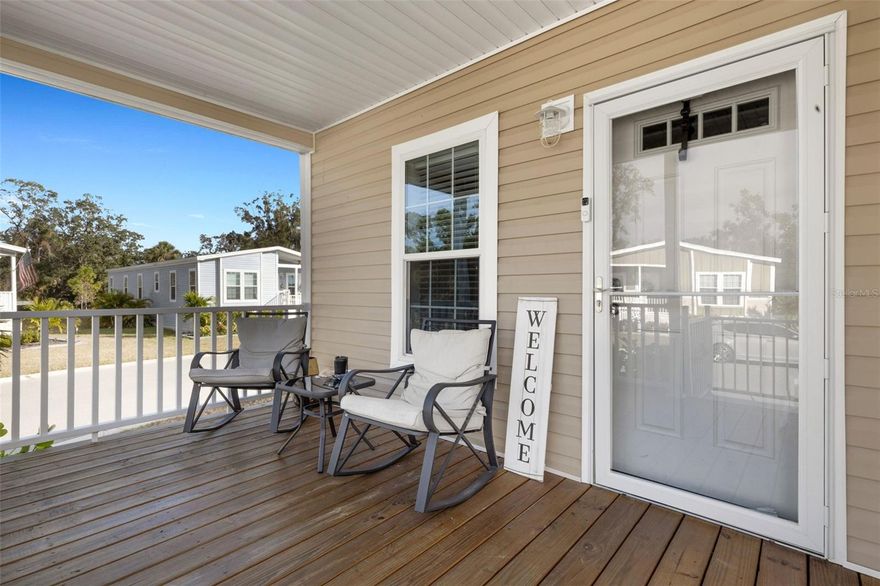 This beautifully designed 3-bedroom, 2-bathroom home, built in 2023, offers modern comfort and style throughout. The interior features vinyl flooring, crown molding, granite countertops, solid wood cabinetry, and an open floorplan that creates a bright, spacious, and inviting living environment. Enjoy outdoor living at its finest with a charming front porch and an oversized screened-in patio, perfect for relaxing, and entertaining. Located in the heart of Florida’s Suncoast, The Winds of St. Armands is a pet-friendly, age-qualified community offering an exceptional coastal lifestyle just minutes from Sarasota’s world-famous beaches. Residents have quick access to Siesta Key, Lido Beach, Longboat Key, Downtown Sarasota, and the scenic shores of Bradenton Beach. Conveniently nearby, the University Town Center (UTC) district boasts more than 250 retail stores and 80 restaurants, ranging from casual cafés to high-end dining, making it one of the region’s premier shopping and entertainment hubs. Whether you’re looking for a full-time residence or a seasonal escape, the community offers a rich array of amenities to support an active, social lifestyle. Enjoy two sparkling pools, a relaxing spa, a fully equipped fitness center, a recently renovated clubhouse, and well-maintained Pickleball/Shuffleboard courts. A full calendar of activities—including game nights, holiday events, dinners and dances, day trips, concerts, and more—ensures there’s always something to enjoy. The Winds of St. Armands combines comfort, convenience, and a welcoming atmosphere, providing the perfect place to enjoy the best of Sarasota’s coastal living. Experience the lifestyle that makes this one of Florida’s most desirable destinations.