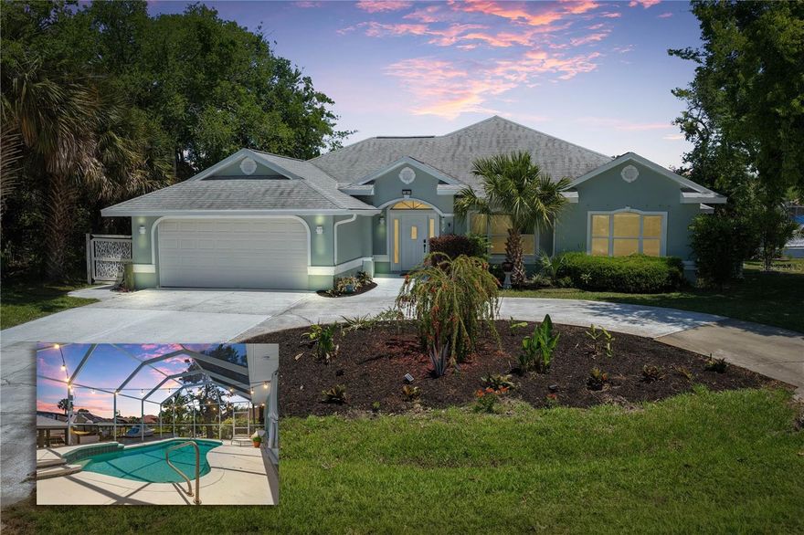 Welcome to your waterfront paradise in the highly sought-after Sailboat “C” section of Palm Coast! This beautifully remodeled coastal 3-bedroom, 2-bath home sits on a large canal-front homesite, offering the perfect blend of luxury, comfort, and boating lifestyle.

Step inside to a spacious foyer with stunning views straight through to the pool and tranquil canal—setting the tone for relaxed Florida living. The open-concept design features a gourmet kitchen with striking blue cabinetry, a 40” induction standalone double oven range, and a separate refrigerator and freezer. A hidden butler’s pantry adds exceptional functionality with abundant storage, a dedicated laundry zone, and a built-in desk.

The expansive living room showcases vaulted ceilings and abundant natural light, creating an inviting space for entertaining or unwinding. The oversized owner’s retreat offers private access to the lanai through elegant French doors, while the spa-inspired en-suite bath and tall ceilings in the walk-in closet provide both luxury and extra storage.

Two additional guest bedrooms feature generous closet space, perfect for family or visitors.

Step outside to enjoy your private waterfront oasis—complete with a new dock, boat lift, and additional floating dock—ideal for embracing the ultimate boating lifestyle.

hardwood floors throughout generator, water softener and countless upgrades, this move-in-ready home is truly a must-see.

Schedule your private showing today and start living the Waterfront Dream!