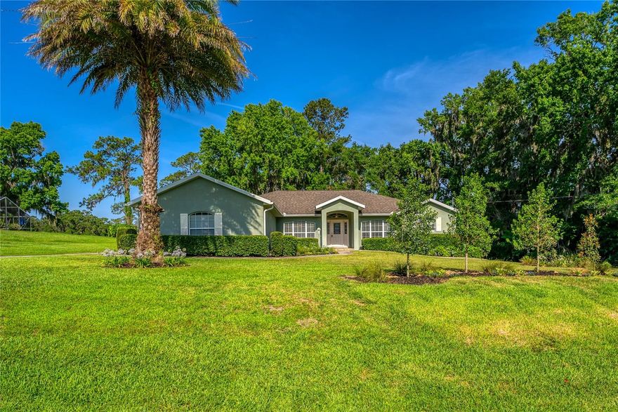 Nestled within the exclusive Golden Hills community, this newly furnished 3 bedroom, 2 bathroom home beckons you to embrace a life of luxury and leisure. Custom-designed for your ultimate comfort, this abode invites you to immerse yourself in an oasis of tranquility. Upon entering, you'll be greeted by gleaming wood floors that lead seamlessly into the open living space. Vaulted ceilings soar overhead, creating an expansive and inviting atmosphere. The split bedroom plan ensures privacy and tranquility for all residents. 

The fully equipped kitchen is a culinary haven, featuring solid surface countertops, hardwood cabinetry, and a generous pantry. The adjacent laundry room provides added convenience, leading to the spacious two-car garage. The living room is the perfect place to unwind or entertain guests, with its ample seating and cozy ambiance. Retreat to the primary bedroom filled with natural light and where two walk-in closets provide ample storage. The en suite bathroom offers a relaxing garden tub, walk-in shower, and dual vanities. On the opposite end of the home, you will find two guest bedrooms and a guest bathroom with a combination shower/tub. 

The fully glassed-in Florida room, equipped with air conditioning, seamlessly connects to a spacious deck. This outdoor sanctuary overlooks the 17th fairway of the Ocala National golf course, offering breathtaking views and a tranquil escape. Nestled in the heart of Ocala, this home is ideally located near the World Equestrian Center, world-class shopping, dining, and entertainment options. Whether you are seeking a quick getaway or a short term residence, this turnkey home offers an unparalleled blend of luxury, comfort, and serenity. Come and make this exceptional property your own and indulge in the ultimate Florida lifestyle.