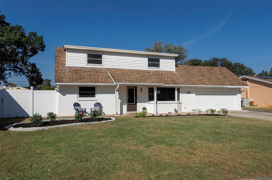 BEAUTIFULLY UPDATED AND MOVE-IN READY, THIS CHARMING 3-BEDROOM, 2-BATH SEMINOLE POOL HOME OFFERS NEARLY 2,100 SQ FT OF COMFORTABLE LIVING SPACE AND AN EXCEPTIONAL LOCATION JUST 5 MINUTES FROM THE GULF BEACHES. Situated outside the flood zone and within walking distance of four top-rated schools, this home is ideal for families seeking safety, convenience, and a strong community environment. Inside, you’ll find spacious living areas, modern updates throughout, and all three bedrooms located upstairs, including one with a delightful bonus playroom—perfect as a kids’ hideaway or creative space. The huge backyard features a large sparkling pool, relaxing hot tub, and plenty of room to entertain or play. Additional highlights include a dedicated workshop and a versatile game room that can easily be converted back into a 2-car garage, offering excellent flexibility for storage, hobbies, or additional living space. With its prime location, thoughtful updates, oversized yard, and resort-style outdoor living, this home offers everything today’s modern family is looking for. Don’t miss this rare opportunity to own a beautifully remodeled pool home in one of Seminole’s most desirable areas—SCHEDULE YOUR SHOWING TODAY BEFORE IT’S GONE!