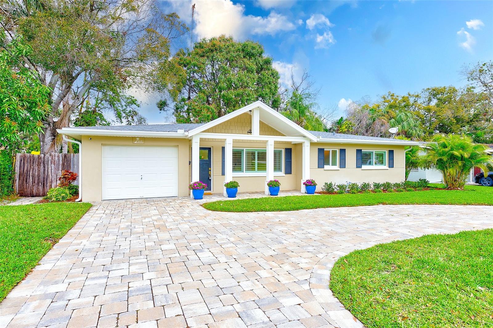 One or more photo(s) has been virtually staged. Welcome to your new move-in-ready home, where the only thing you may want to do is buy a golf cart! Located in the heart of Belleair, this beautifully updated home offers modern comfort, an open and inviting layout, and a prime location near top amenities. New luxury vinyl plank flooring flows throughout, complementing the freshly painted interior and enhancing the home’s bright and airy feel. The thoughtfully designed floor plan includes three bedrooms, plus a versatile den/office, two bathrooms, and a spacious great room with vaulted ceilings that seamlessly connects the living, dining, and kitchen areas. The well-appointed kitchen features stylish cabinetry, quartz countertops, a large stainless steel farmhouse sink, and stainless steel appliances, making it both functional and visually appealing. Large windows adorned with plantation shutters bring in natural light while adding a classic, refined touch.
Step outside to enjoy the fenced backyard with an expansive paver patio, ideal for entertaining, with plenty of space to add a pool. Since the last sale, extensive landscaping updates have been made, further enhancing the curb appeal and outdoor living spaces.
Significant updates were completed in 2018, providing peace of mind for the next homeowner. These include a new roof, HVAC system, plumbing, electrical, impact-rated windows, doors, and a sprinkler system, ensuring the home is well-maintained and move-in ready. Best of all, no HOA, no CDD fees, and no flood insurance is required due to the home’s high elevation.
Enjoy the unmatched lifestyle of Belleair, just minutes from the Belleair Recreation Center, which offers pickleball, basketball, volleyball, tennis courts, soccer fields, a shaded playground, and year-round community events. Golf enthusiasts will love being across the street from the well-known Belleair Country Club, featuring two championship 18-hole courses, a marina, swimming pools, and tennis facilities. The nearby Pelican Golf Club, home to annual LPGA events, is just a quick golf cart ride away.
For those who appreciate coastal living, world-famous white sand beaches are only minutes away, offering a relaxing escape. Everyday conveniences, including Publix, Belleair Market, and Belleair Plaza’s fine dining and shopping, are just around the corner, and Tampa International Airport is a short 20-mile drive for easy travel access.
This is a rare opportunity to own a well-maintained home in one of Belleair’s most desirable locations—schedule your private tour today!
