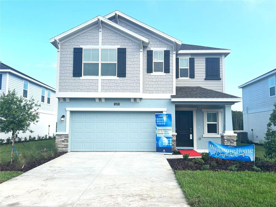 Be the first to rent this brand new home. Thoughtfully designed for large or growing families, this spacious two-story home offers comfort, flexibility, and modern living.The first floor boasts an open-concept layout that seamlessly connects the great room, dining area, and kitchen—perfect for entertaining or everyday family life. An attached lanai extends the living space outdoors, ideal for relaxing or hosting guests. A private first-floor bedroom provides a quiet retreat for overnight visitors or multi-generational living.Upstairs, a versatile loft serves as a central hub surrounded by four well-appointed secondary bedrooms and a luxurious owner’s suite, complete with a spa-inspired bathroom and generous walk-in closet. Whether you're accommodating a full household or planning for the future, this home adapts beautifully to your lifestyle. Many amenities including a beautiful Clubhouse with resort style pool. Dog Park, Playground, fitness center, splash pad, baseball field, basketball court, tennis court, soccer field, pickleball and volleyball. Make this home yours.